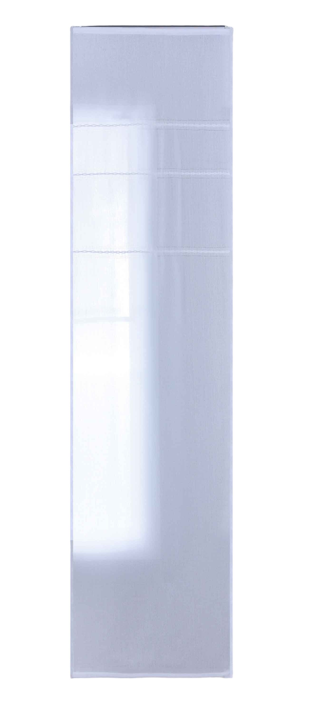 Gardinenbox Schiebegardine (1 St), Paneelwagen, halbtransparent, Halbtransparente Hollow Stripe Fabric mit Kettenstreifen und Hohlsaum für luftige Leichtigkeit., Hollow Stripe Hohlsaum Kettenstreifen »Leipzig« 202450P