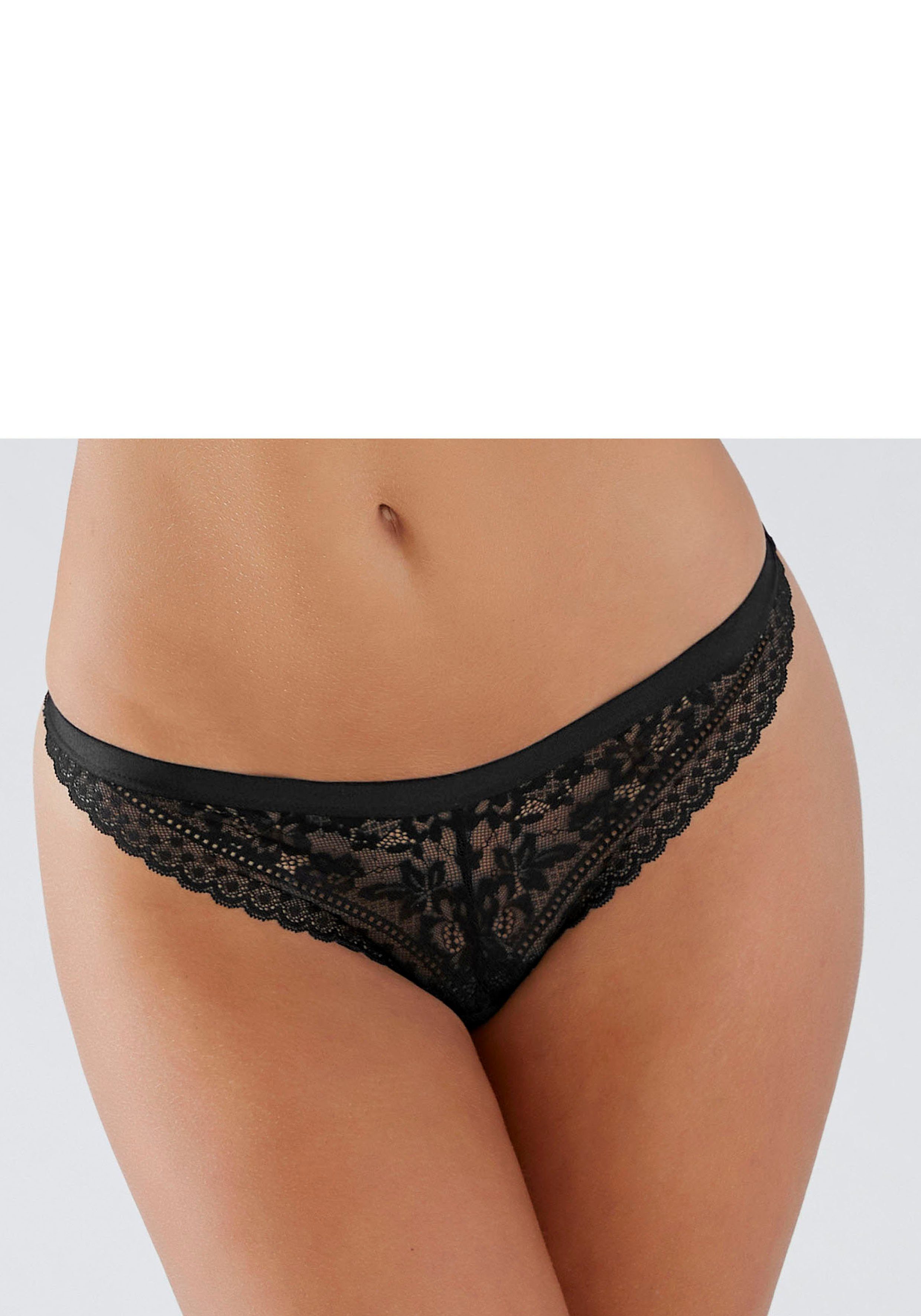 Vivance by Lascana String Viola aus Spitze, mit anteilig recyceltem Polyamid