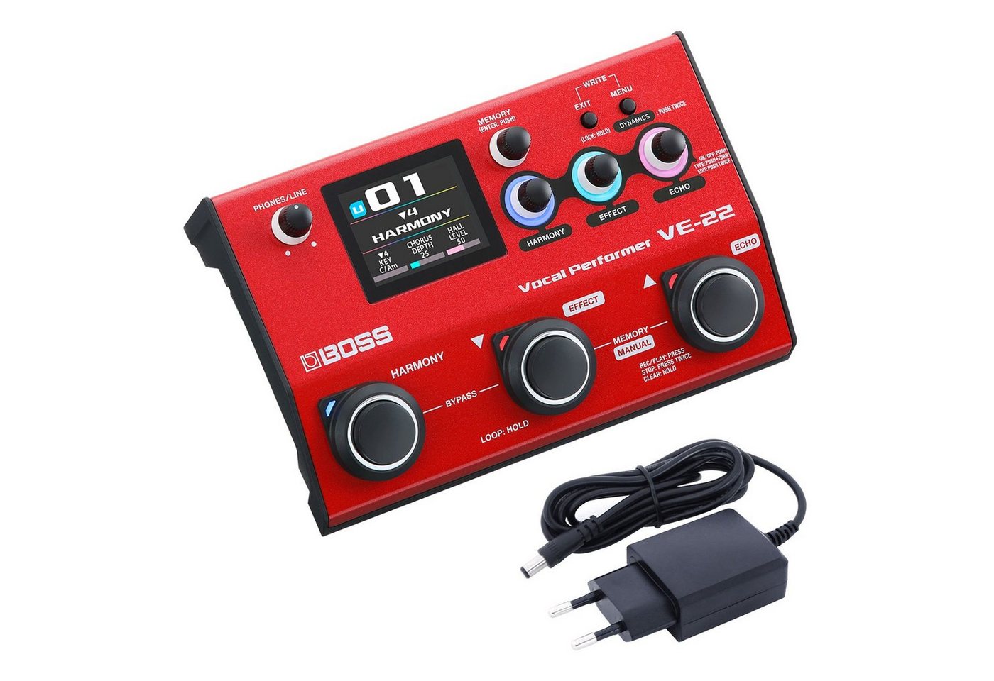 Boss by Roland Boss VE-22 Multi-Effektgerät für Gesang mit Netzteil Digitales Aufnahmegerät (mit Netzteil)