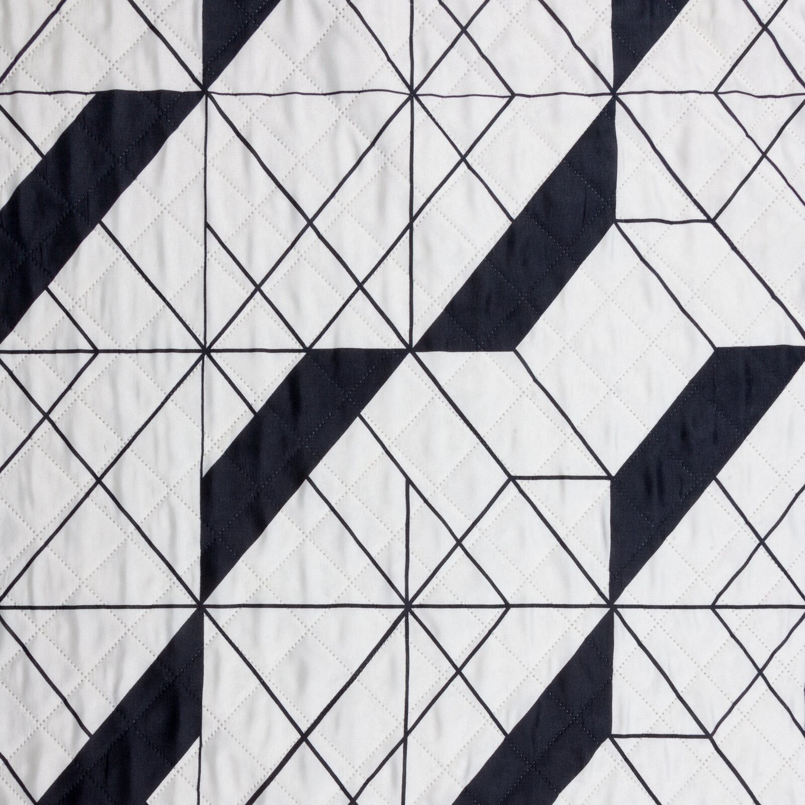 Design91 Bettüberwurf GEO Gemusterte Allzweckdecke Mikrofaser, Karomuster Graue Decke weiß schwarze Tagesdecke Sofadecke Modern