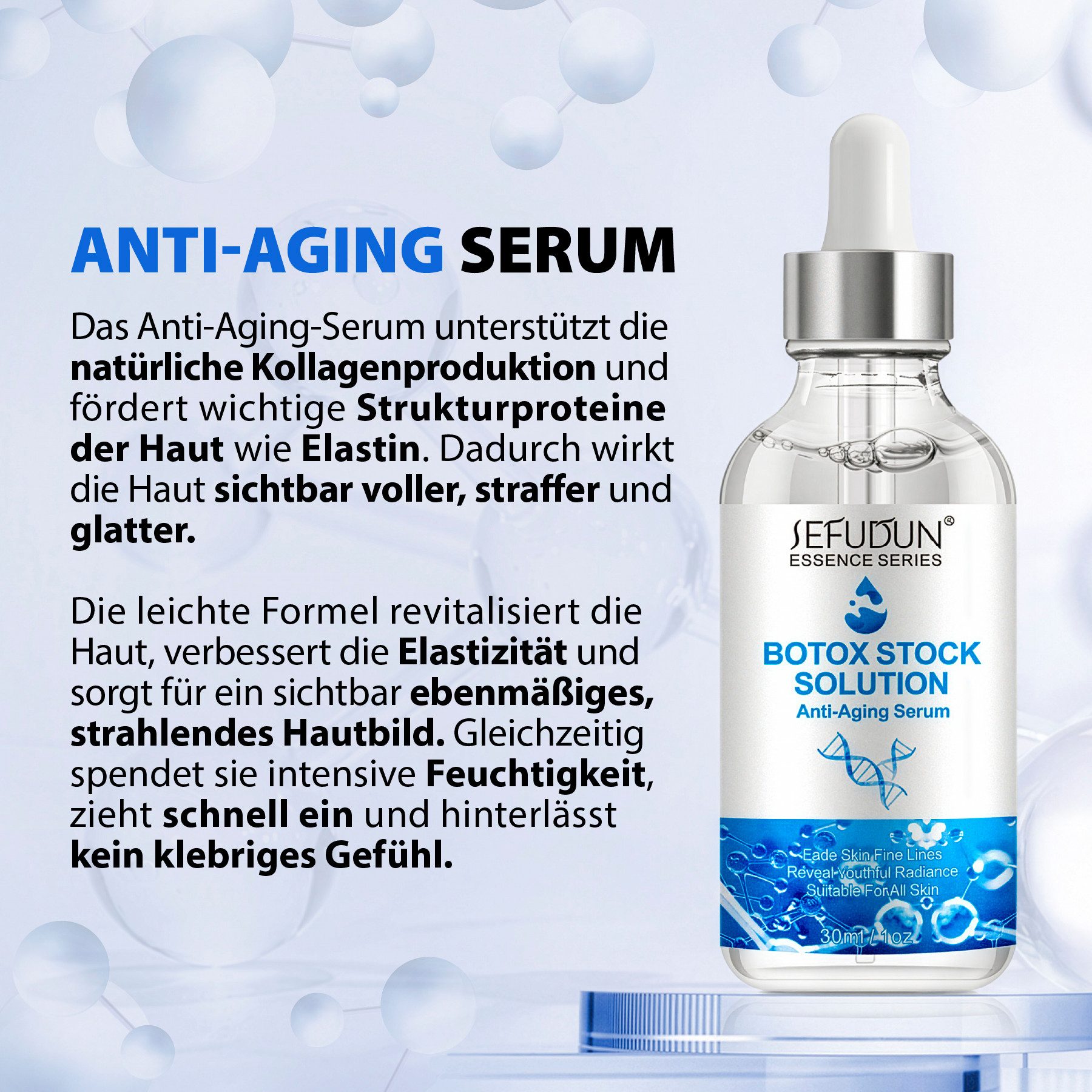 ALIVER Gesichtsserum Anti-Aging Anti-Falten Serum für Gesicht Gesichtsserum Botox-Solution, 1-tlg., Gesichtsserum, Hautpflege, Gesicht, Aliver