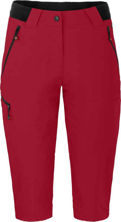 Bergson Outdoorhose VIDAA COMFORT Capri (slim) Damen 3/4 Wanderhose, leicht, strpazierfähig, Normalgrößen, rot