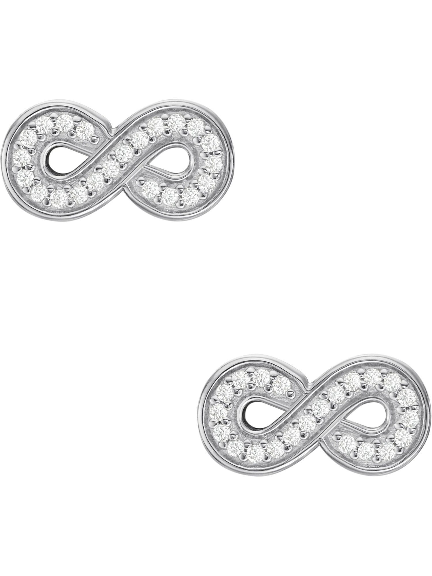 Fossil Paar Ohrstecker Fossil Damen-Ohrstecker 925er Silber Zirkonia, STERLING