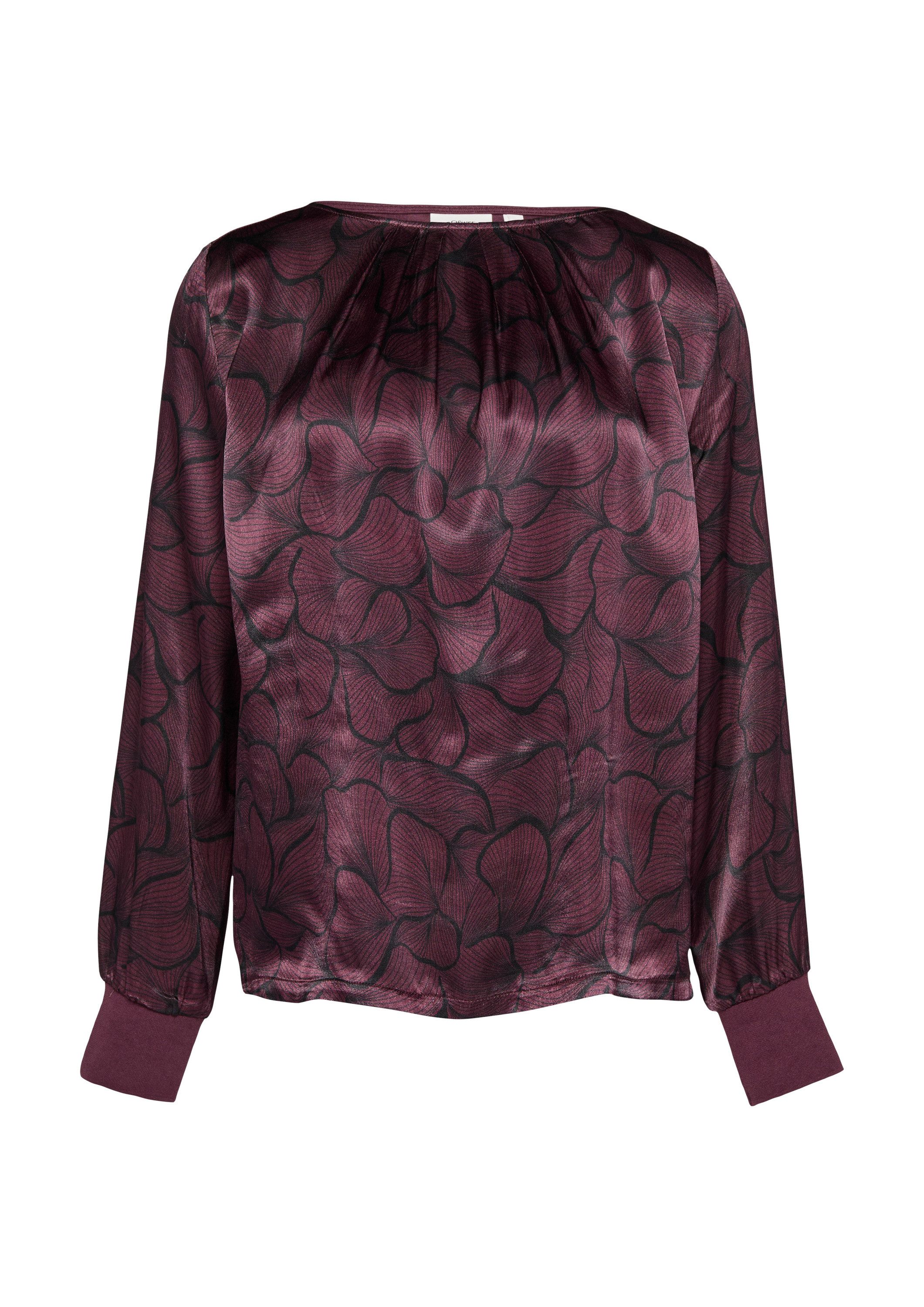 s.Oliver Langarmshirt T-Shirt Shirt im Fabricmix mit Raff-Details günstig online kaufen