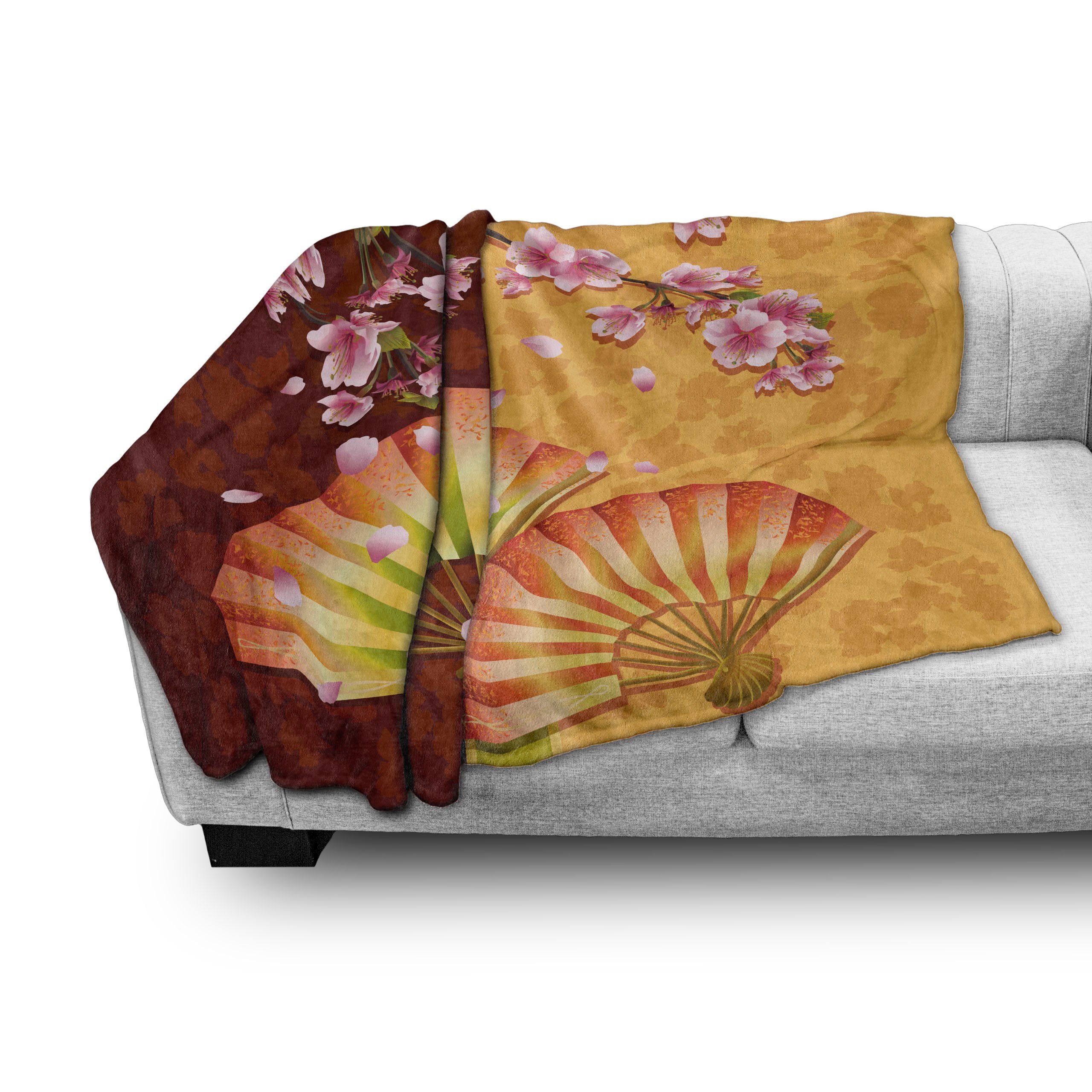 Gemütlicher Abakuhaus, Sakura-Blüten Plüsch Außenbereich, Blumen Innen- und für Wohndecke Asiatische den