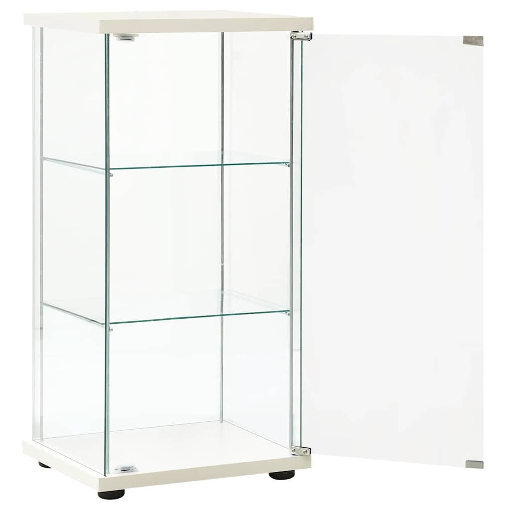 furnicato Container Glasvitrine Weiß und Transparent 42,5 x 36,5 x 86 cm (1-St)