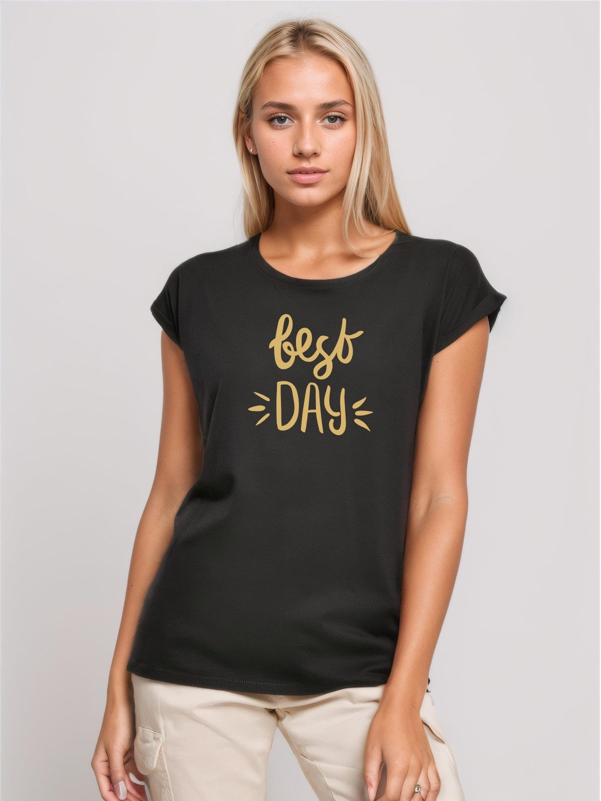 Be Famous Print-Shirt Classic Roll Up BEDAY (1-tlg., keine)