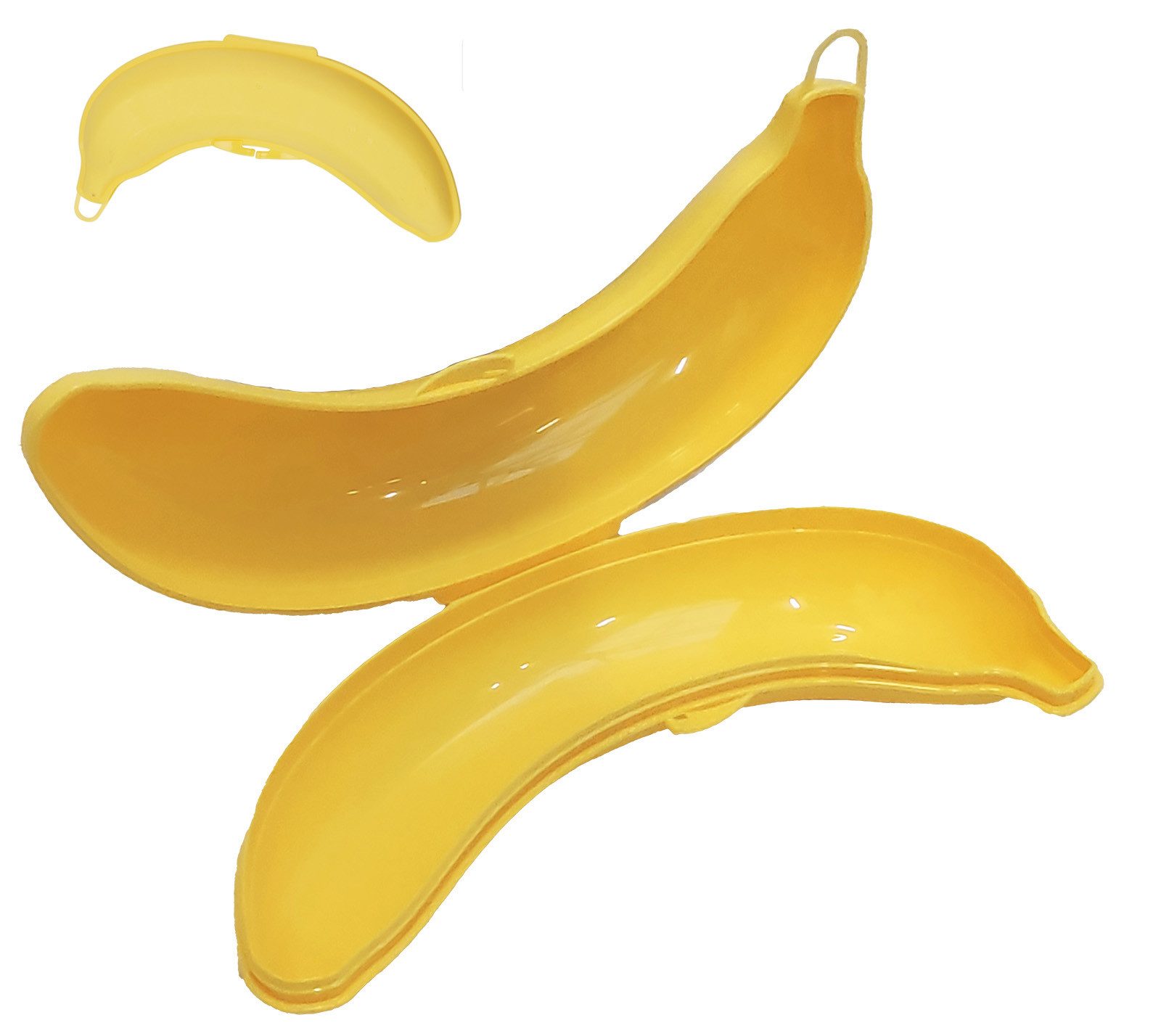 Koopman Lunchbox Bananenbox Dose 22 cm Gelb Frühstückskiste Gelb Kunststoff, Kunststoff, (1-tlg., 1), Bananenbox, Obstdose, Bananendose, Obstbox, Aufbewahrung