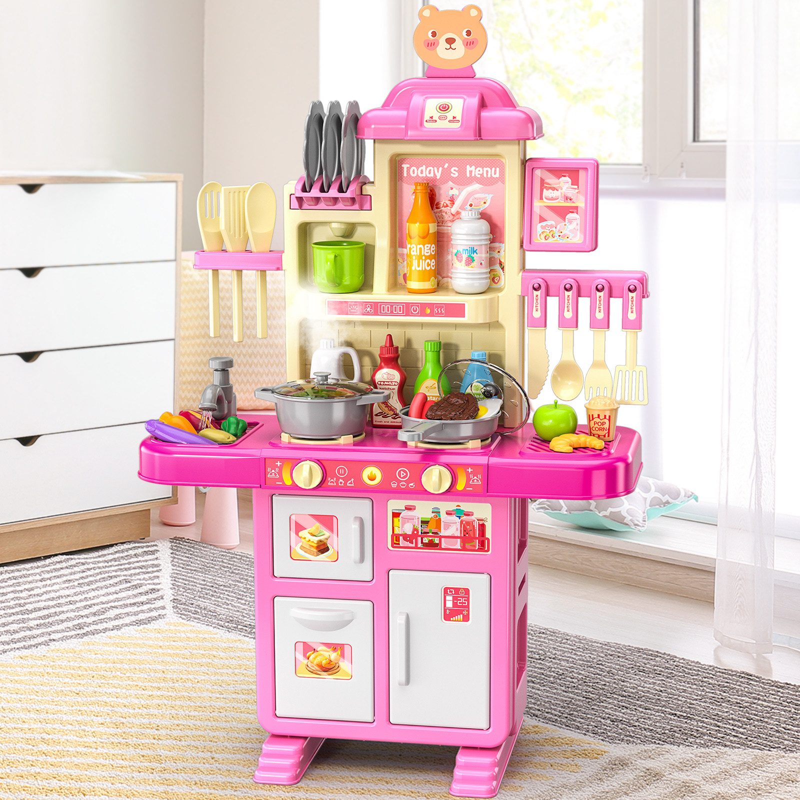 TEMI Kinder-Küchenset Küche Playset für Kinder Echte Klänge und Licht, (Set günstig online kaufen