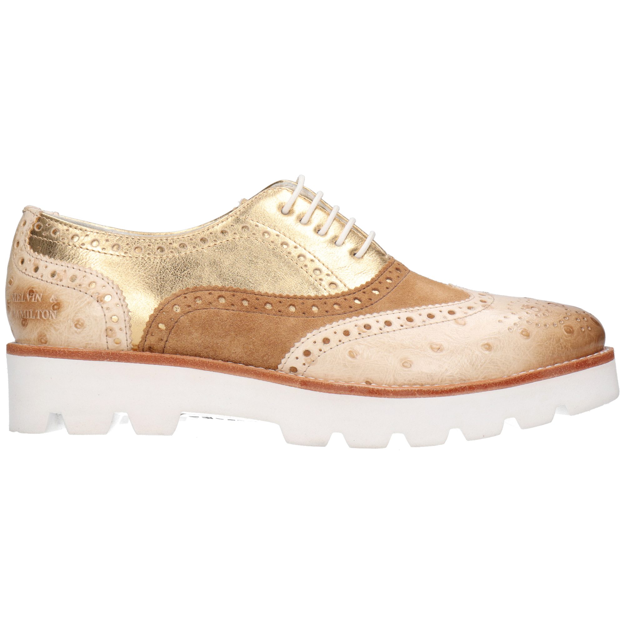 Melvin & Hamilton Molly 2 Leder-Schnürschuhe für Damen Schnürschuh Plateausohlen, Echtes Leder