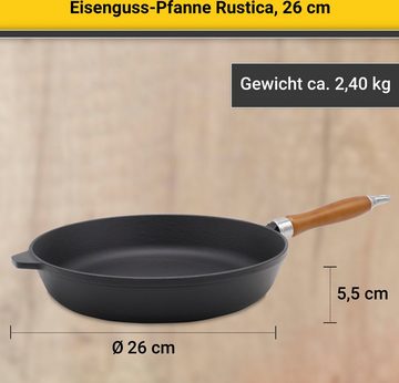 Krüger Bratpfanne Einsenguss Pfanne RUSTICA, Gusseisen (1-tlg), für Induktions-Kochfelder geeignet
