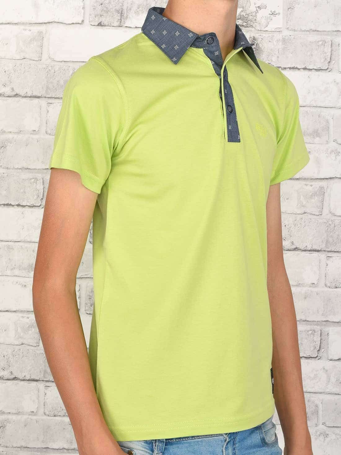 BEZLIT Kurzarmshirt Jungen (1-tlg) Polo Kontrastfarben Hellgrün mit Shirt Casual