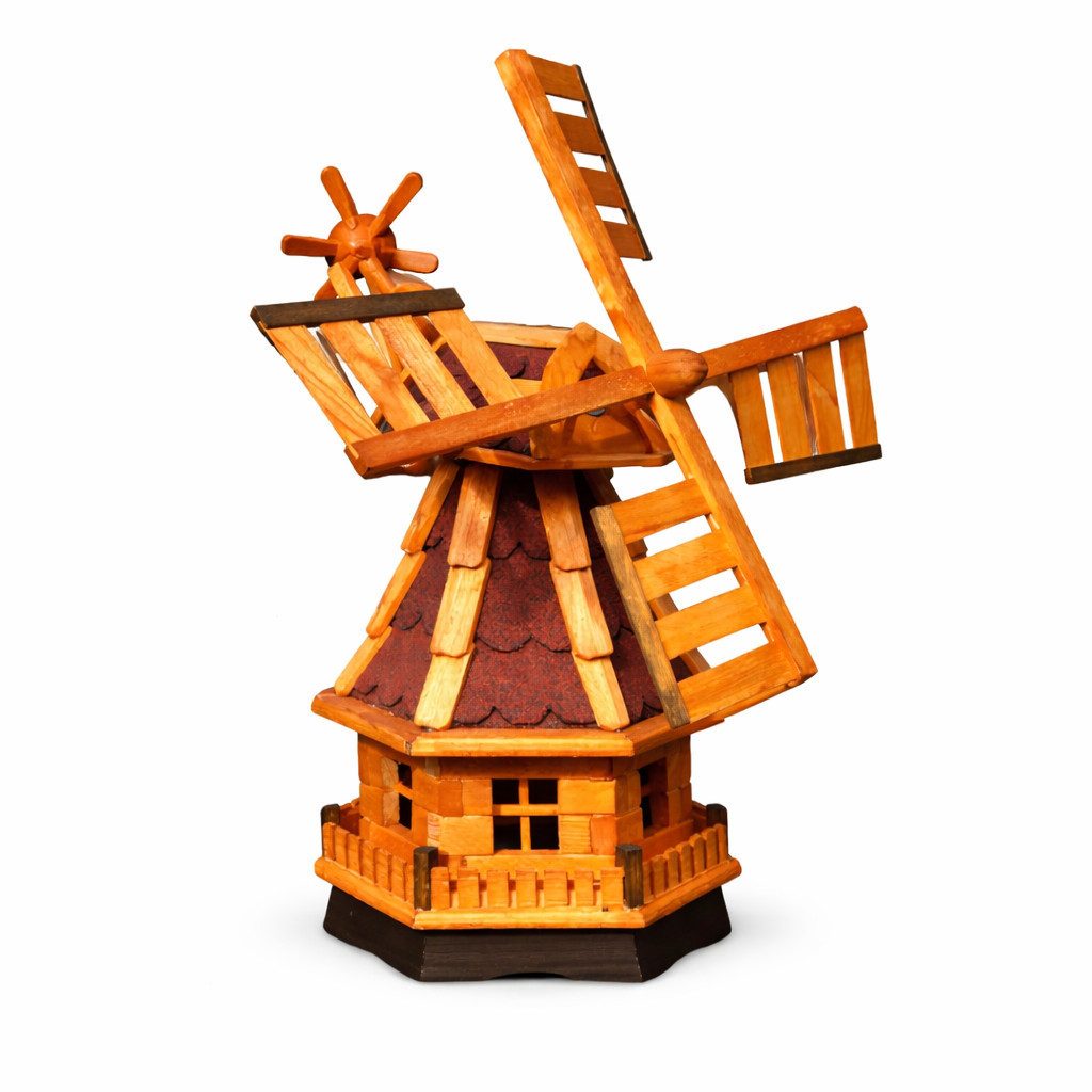 Holzdekoladen Deko-Windrad Garten-Windmühle Holz 70 cm kugelgelagert drehbar Deko