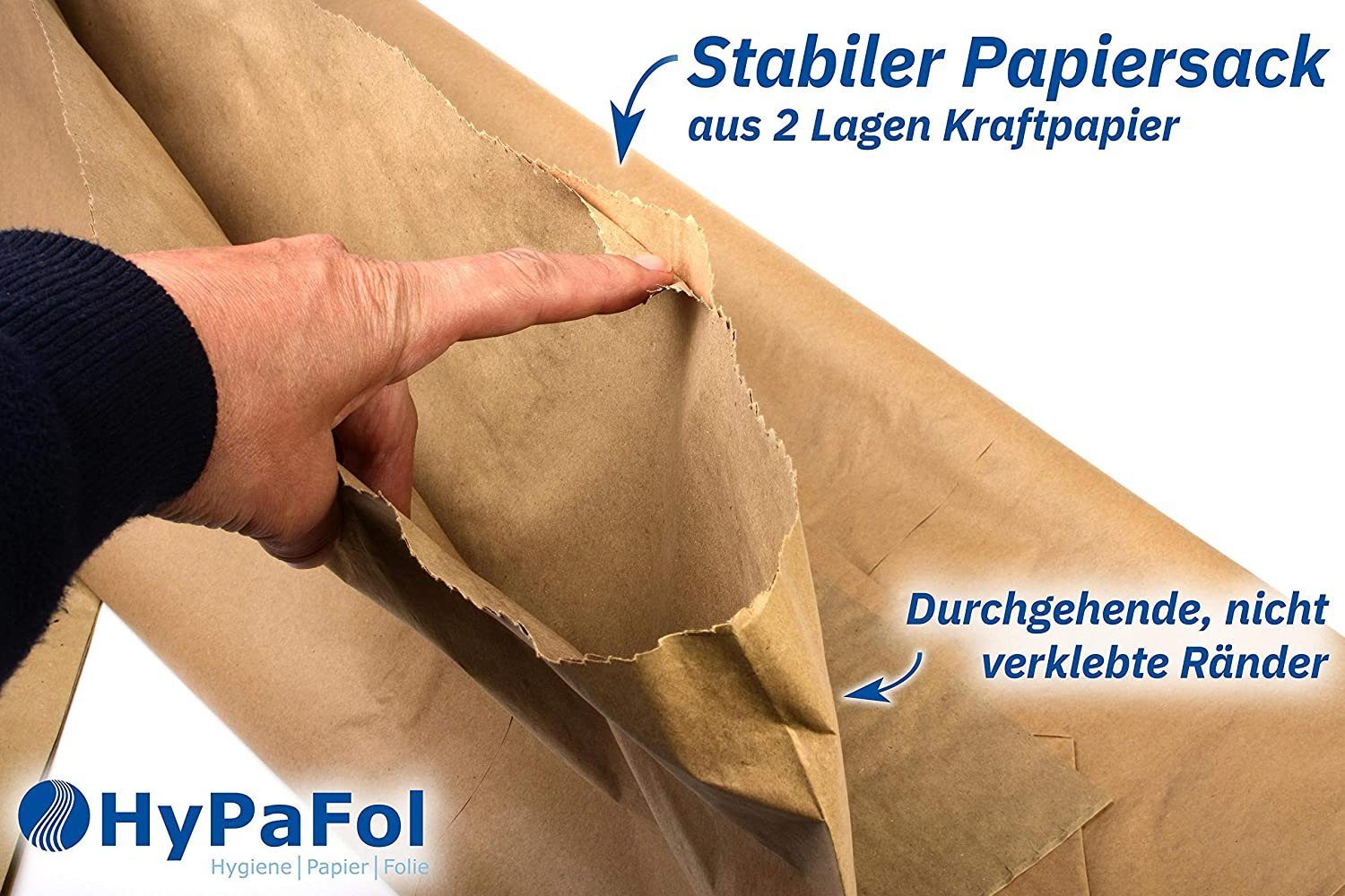 Hypafol Müllbeutel Papiermüllsäcke, 10 - 120 Liter, ohne Plastik, 50 Stück, 300 Stück