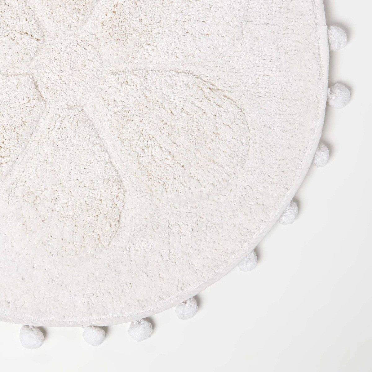 Homescapes Badematte Runde Badematte Blume, 60 cm – Badvorleger weiß mit Po günstig online kaufen