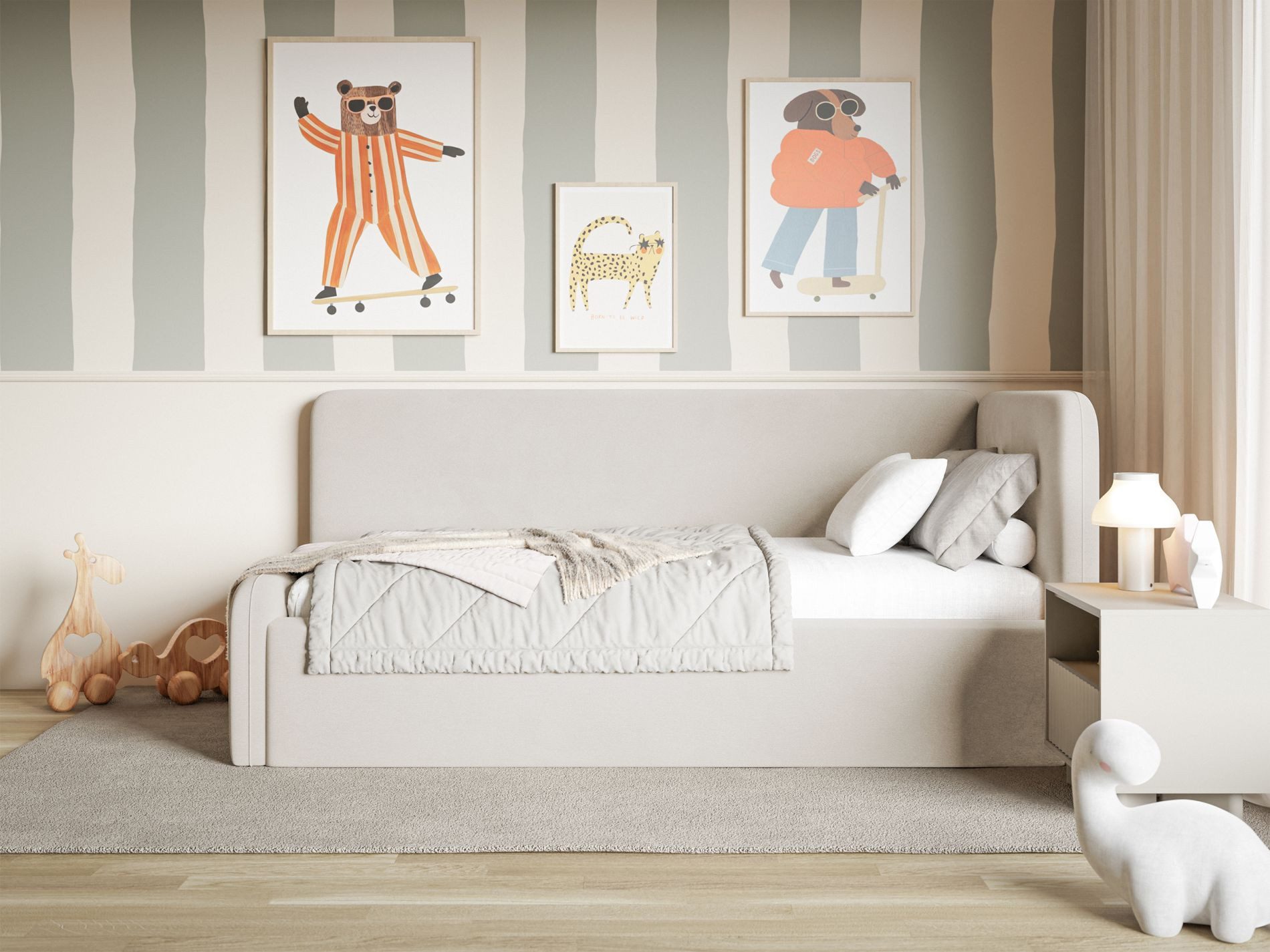 Selsey Jugendbett FANKO, Jugendbett mit Kopfteil, Samt, 90x200 cm