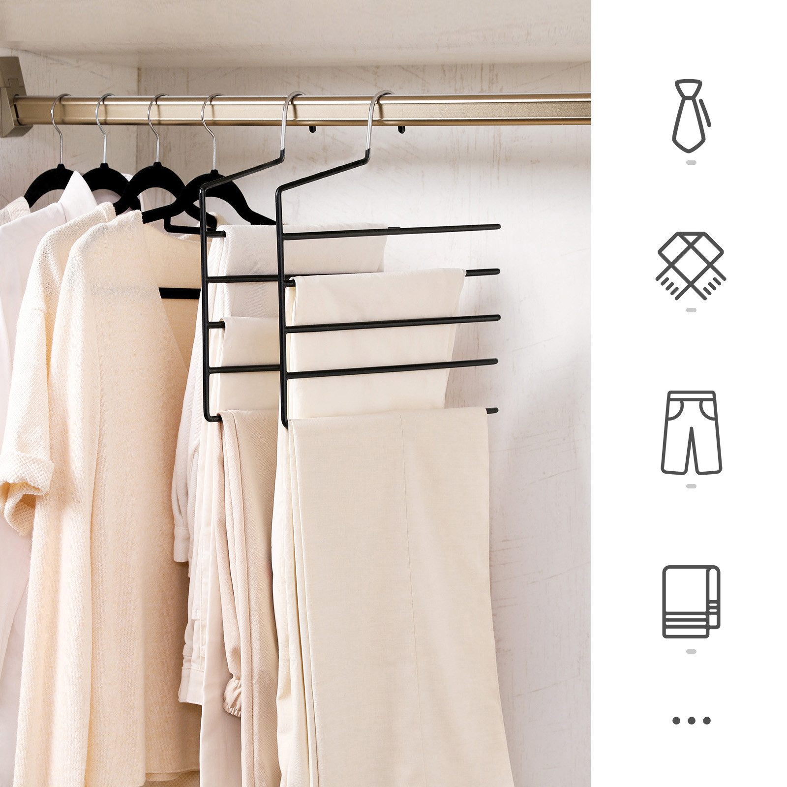 SONGMICS Kleiderbügel CRI034W02, (4-tlg), Hosenbügel platzsparend, 4er Set, günstig online kaufen