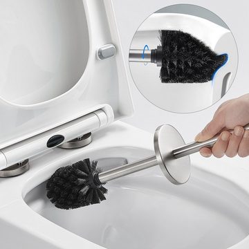 AuraLum pro WC-Garnitur Edelstahl Toilettenbürste WC-Bürstenhalter Garnitur Wandhalter Bürste, Wandhalter Bürste Klobürste mit Wandbefestigung