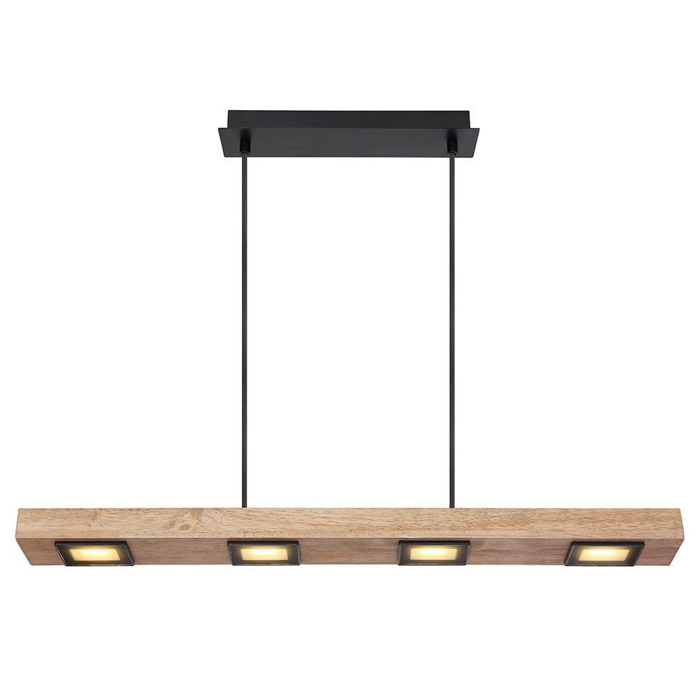 GLOBO LIGHTING Hängeleuchte, LED-Leuchtmittel fest verbaut, Warmweiß, Pendelleuchte Holz lang Holzlampe hängend Hängeleuchte Glas satiniert. € 122,99
