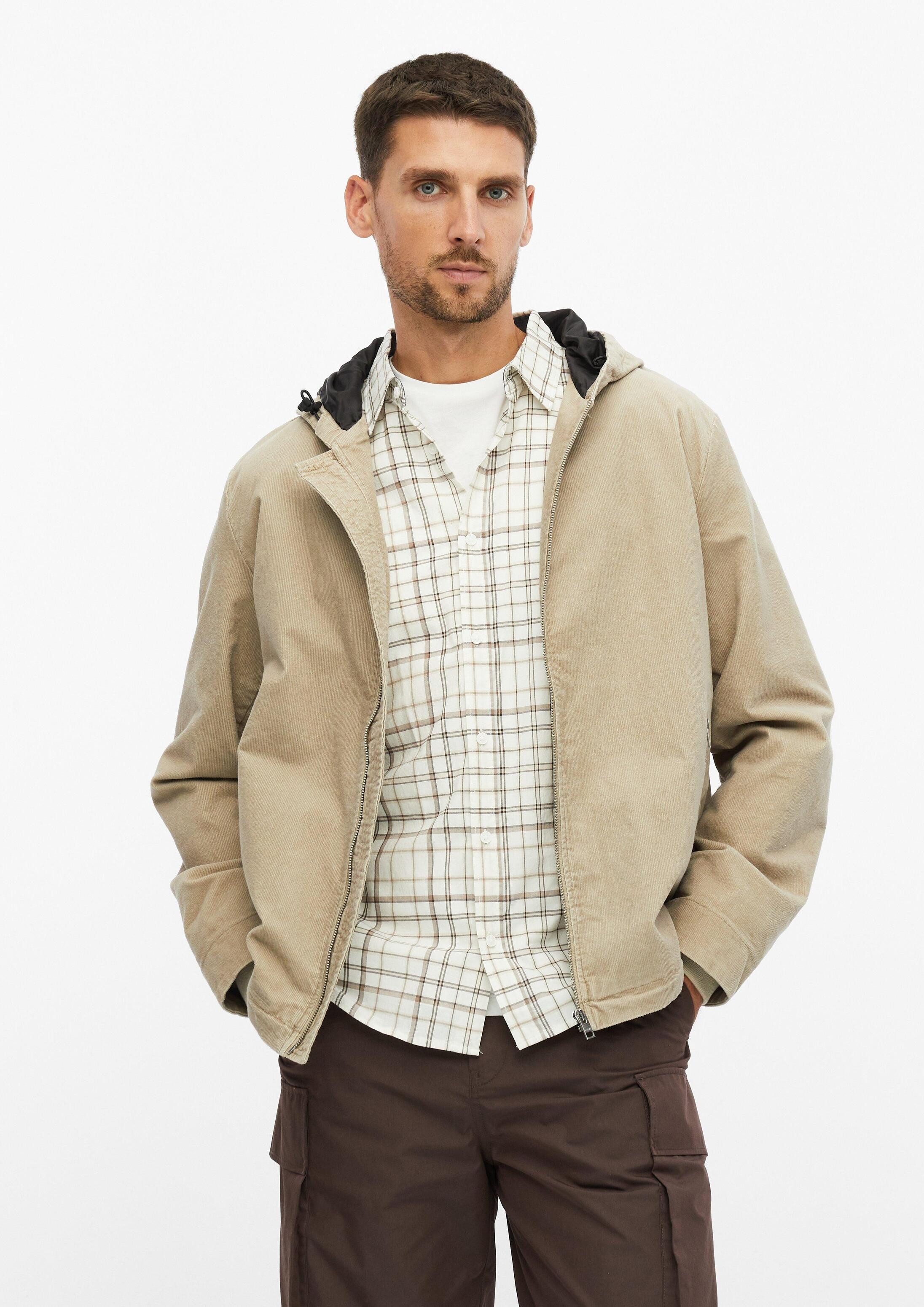s.Oliver Funktionsjacke Outdoor-Jacke Sportive Cord-Jacke aus Baumwollstretch