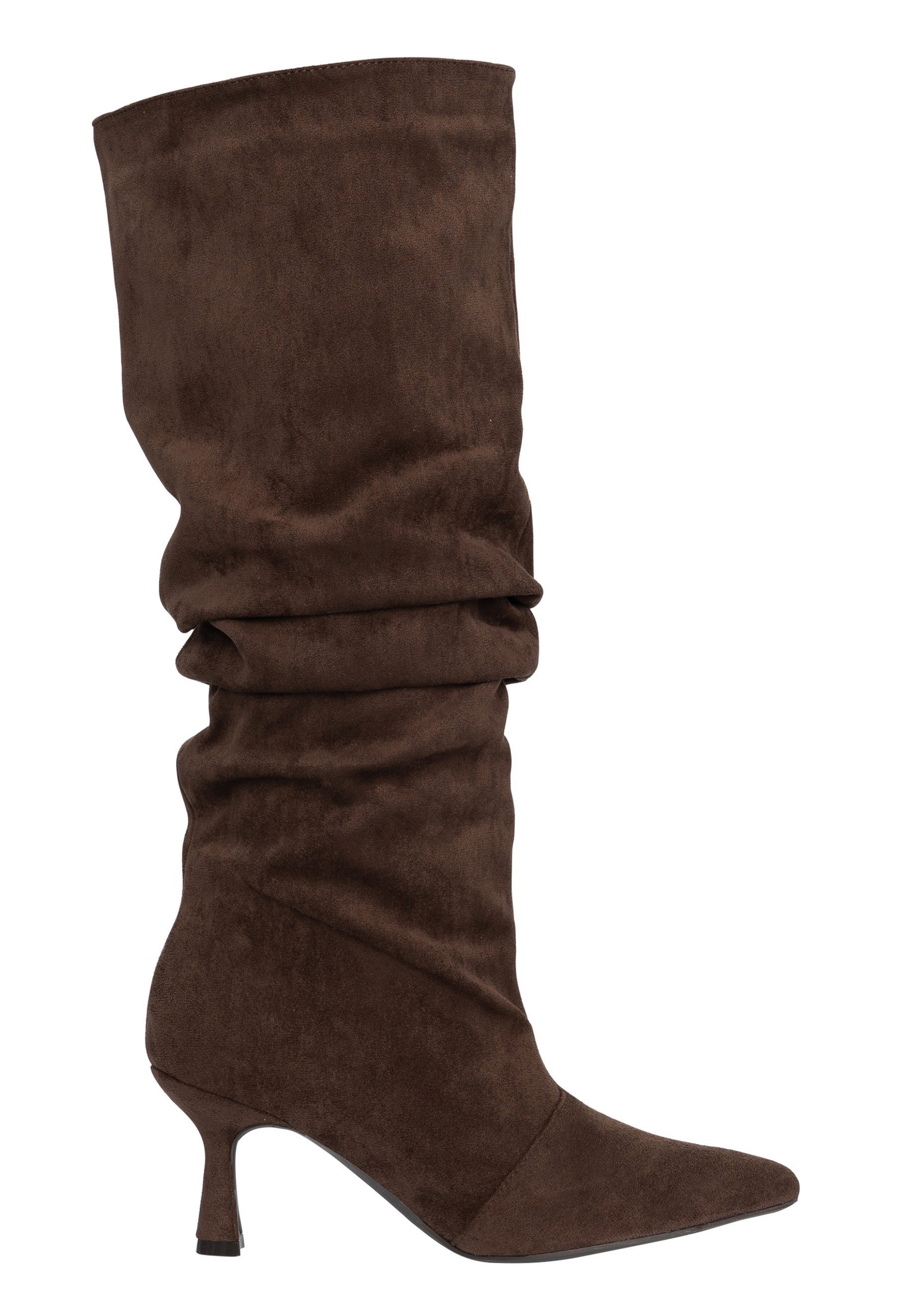 Salinyang Kniehohe Damenstiefel mit gerafftem Schaft & Absatz Elegant Stiefel