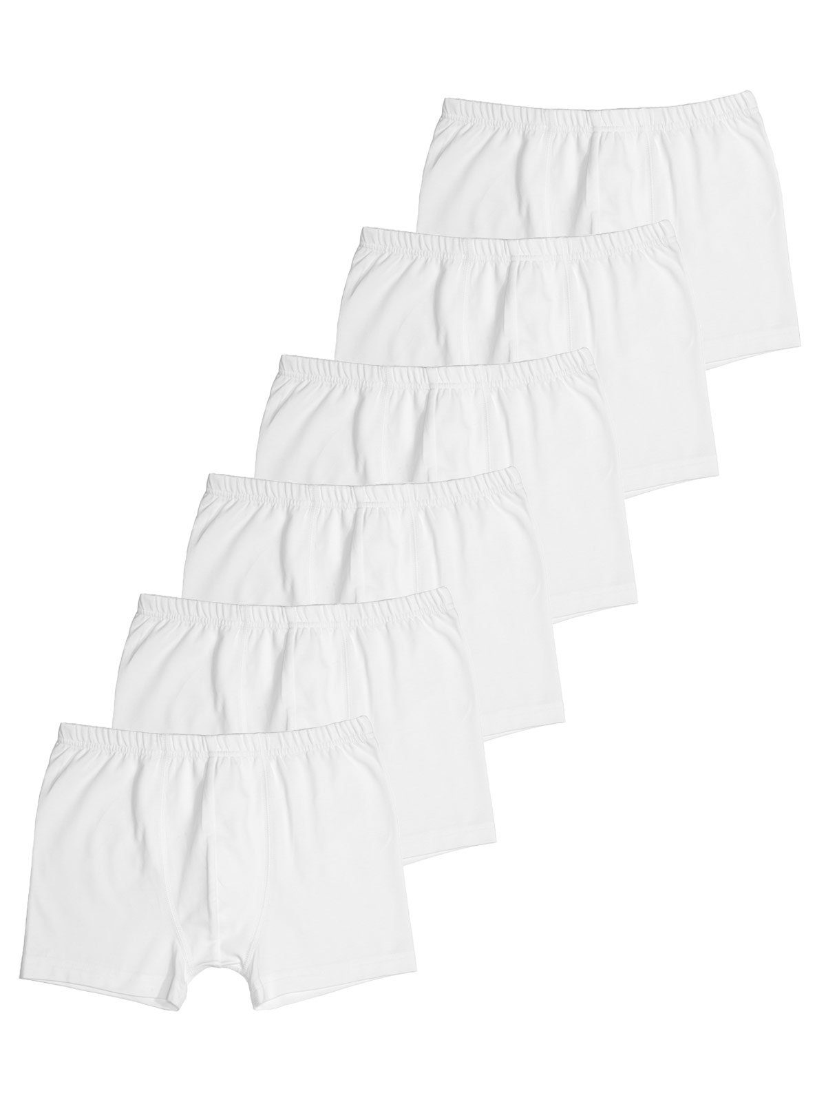 Sweety for Kids Boxershorts 6er Sparpack Knaben Retro Shorts Single Jersey (Spar-Set, 6-St) hohe Markenqualität weiss