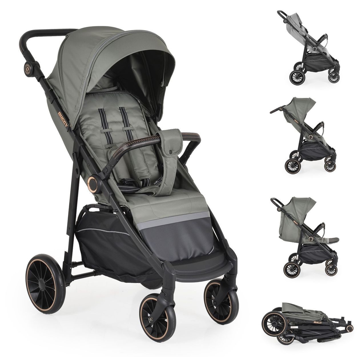 Moni Kinder-Buggy Sommerkinderwagen Buggy, Kinderbuggy, Sonnendach, EVA-Räder, verstellbar