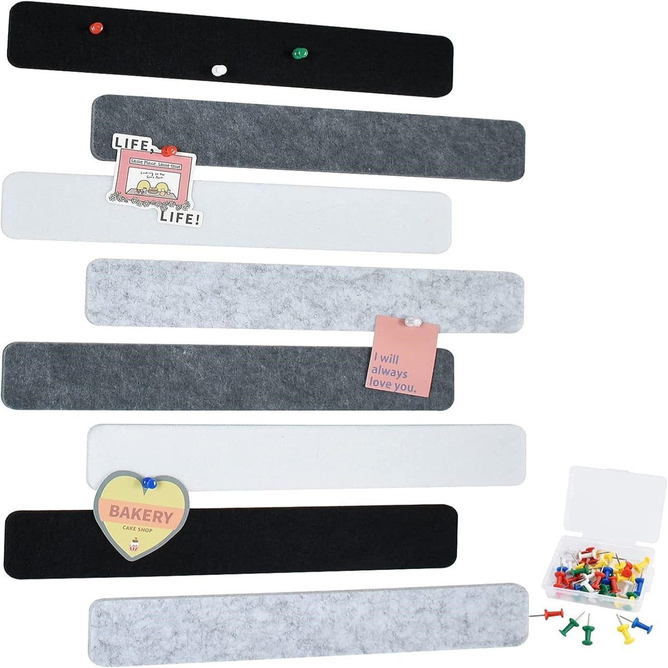 Coonoor Pinnwand 8 Stück Pinnwand Bar Streifen Korkplatte mit Pushpins günstig online kaufen