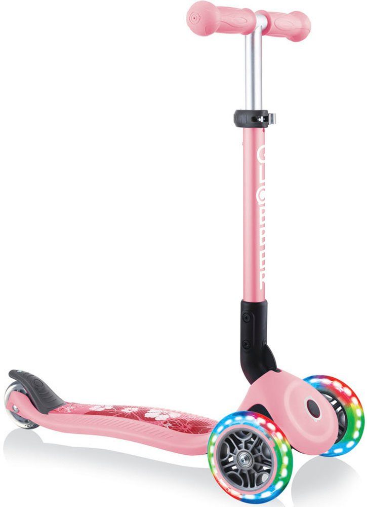 Globber Dreiradscooter JUNIOR FOLDABLE FANTASY LIGHTS, mit Leuchtrollen