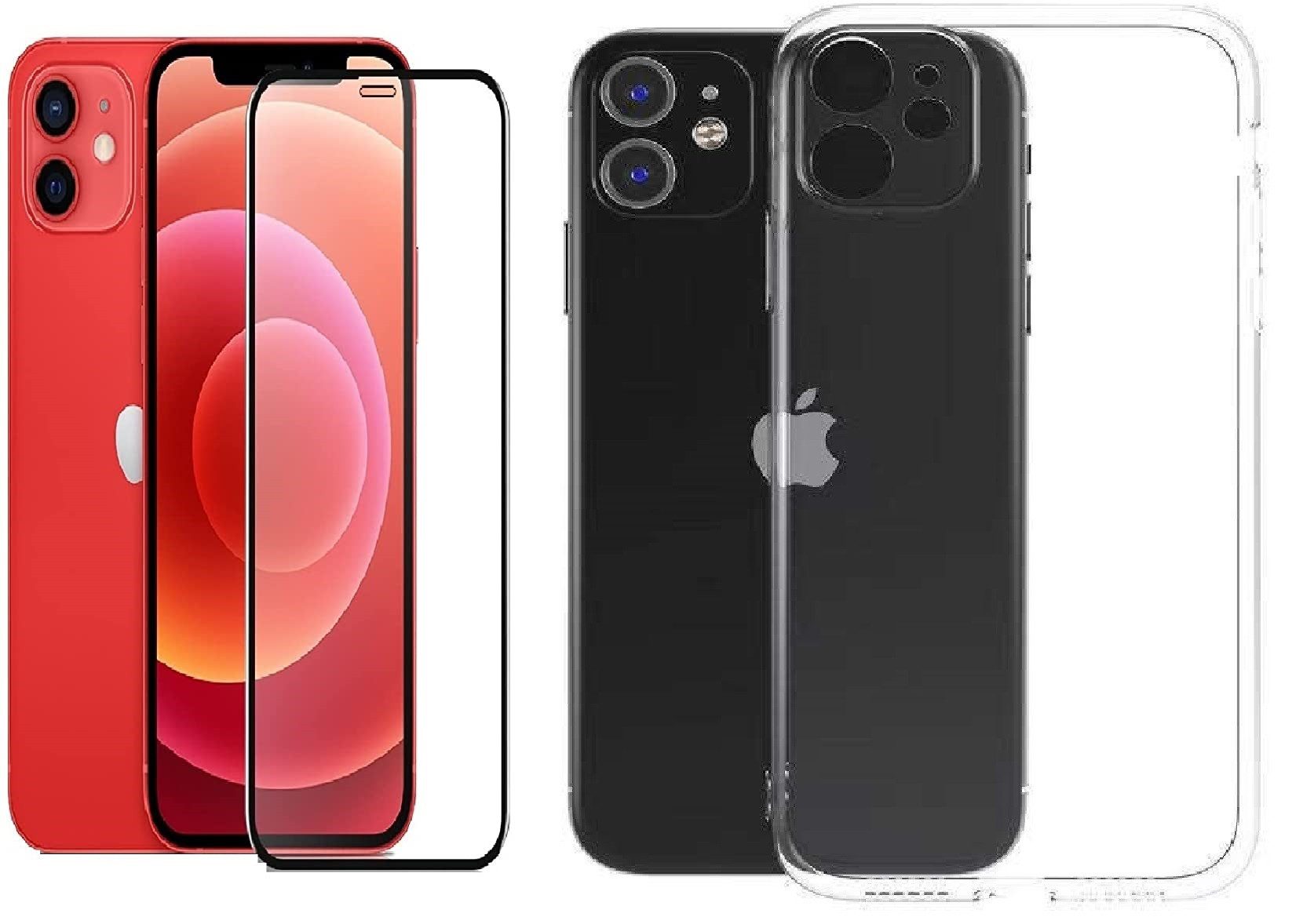 OLi Handyhülle Klar Silikonhülle für iPhone 11 mit 10D Schutzglas Komplet deckend 6,10, Transparente Case mit Kamera Schutz Schutzglas von Rand bis zum Rand