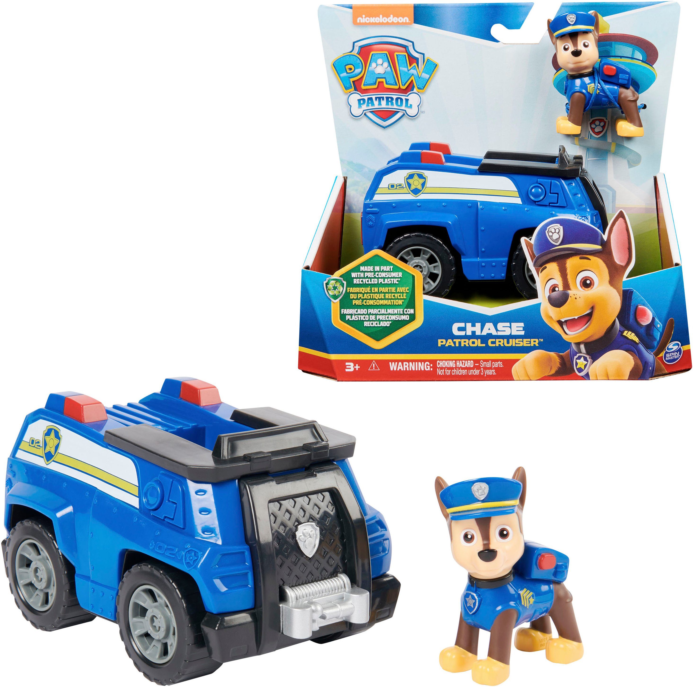 Spin Master Spielzeug-Auto Paw Patrol - Sust. Basic Vehicle Chase, zum Teil aus recycelten Material