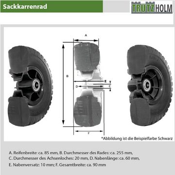 TRUTZHOLM Sackkarren-Rad 2x Sackkarrenrad 260x85 mm 3.00-4 Bollerwagenrad, Luftrad, Ersatzrad