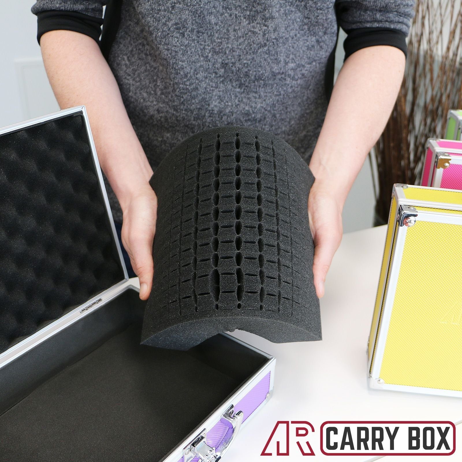 Tools Farben Box verschiedene Pink mit ECI (LxBxH Koffer Werkzeugkoffer Schaumstoffeinlage Aluminium