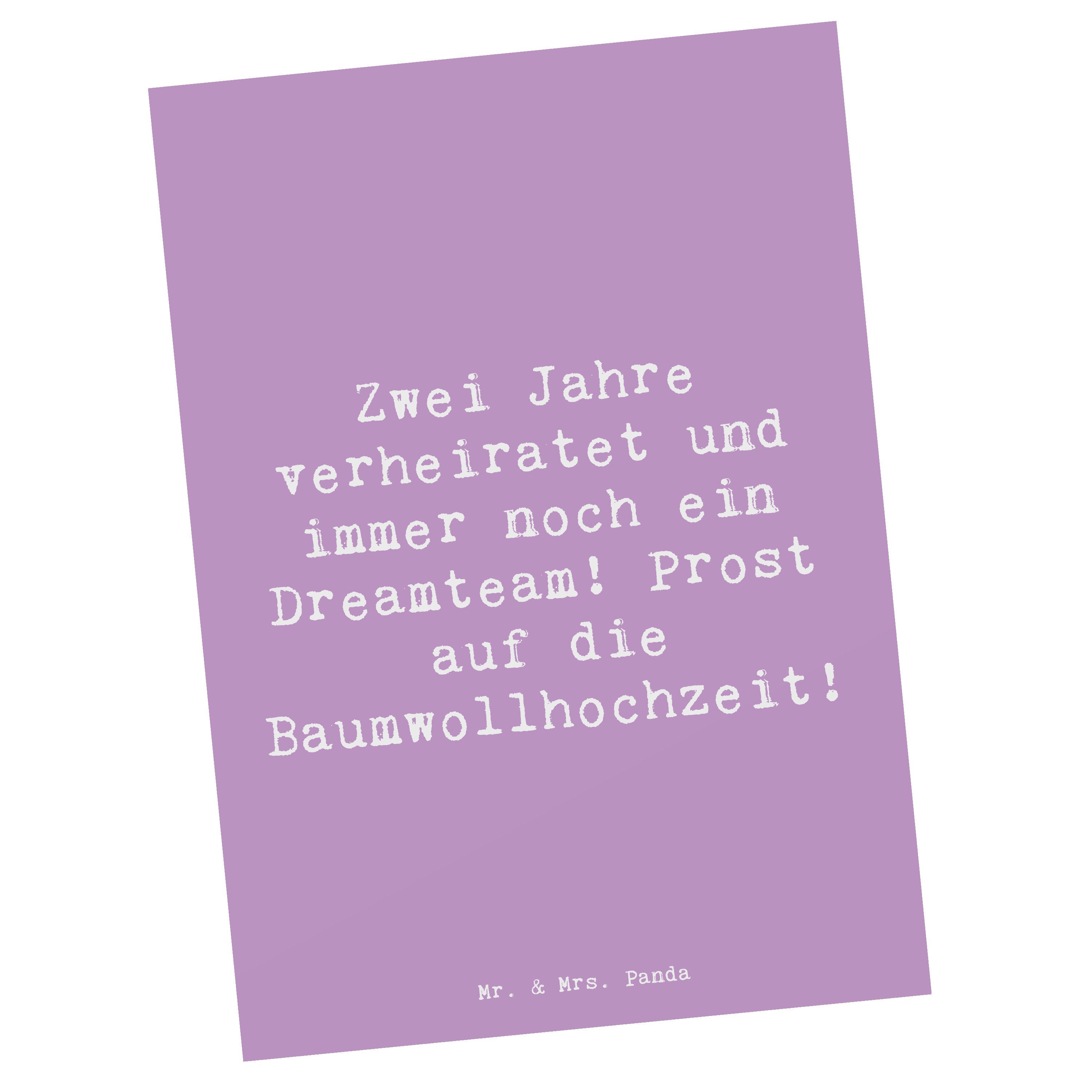 Postkarte 2. Hochzeitstag Baumwollhochzeit - Lavendeltraum - Geschenk, zweiter