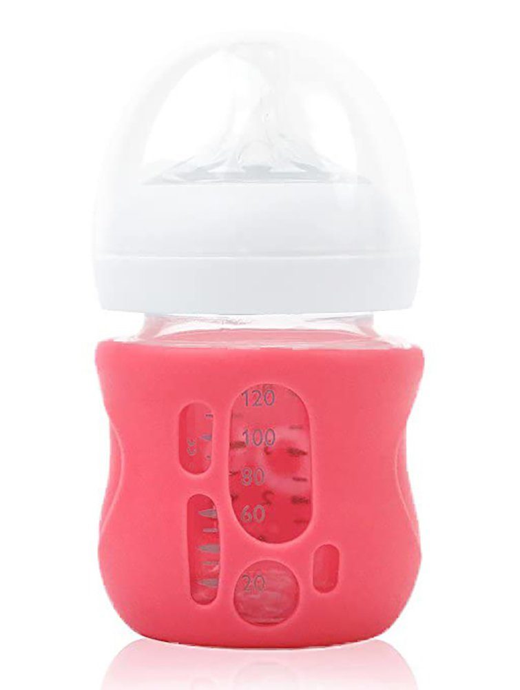 OlaBaby Babyflasche OlaBaby Glasflaschenhülle für Philips Avent Baby Glasflaschen, 120ml Koralle