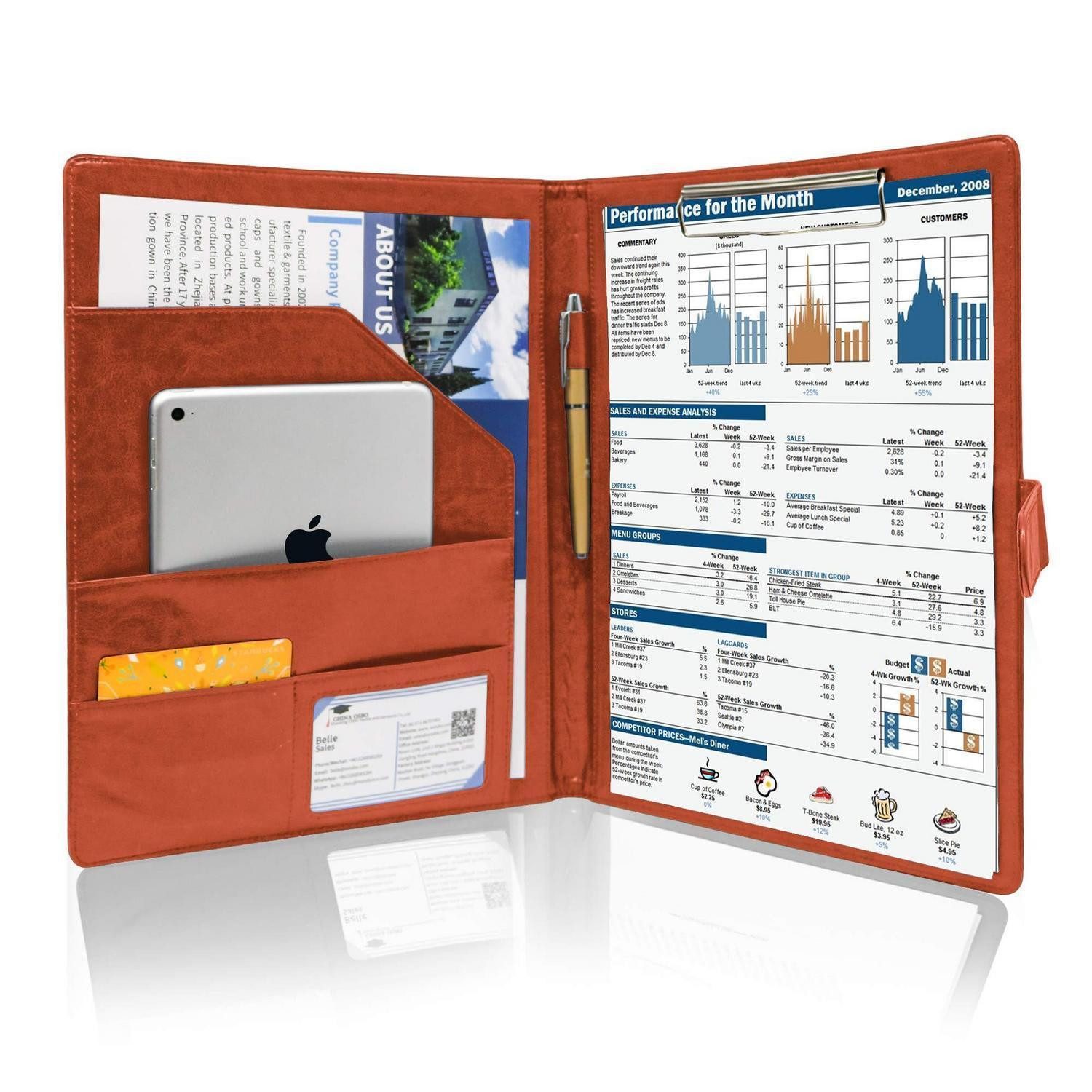 LuxusKollektion Schreibmappe Schreibmappe A4 magnetisch Braun (1-St)