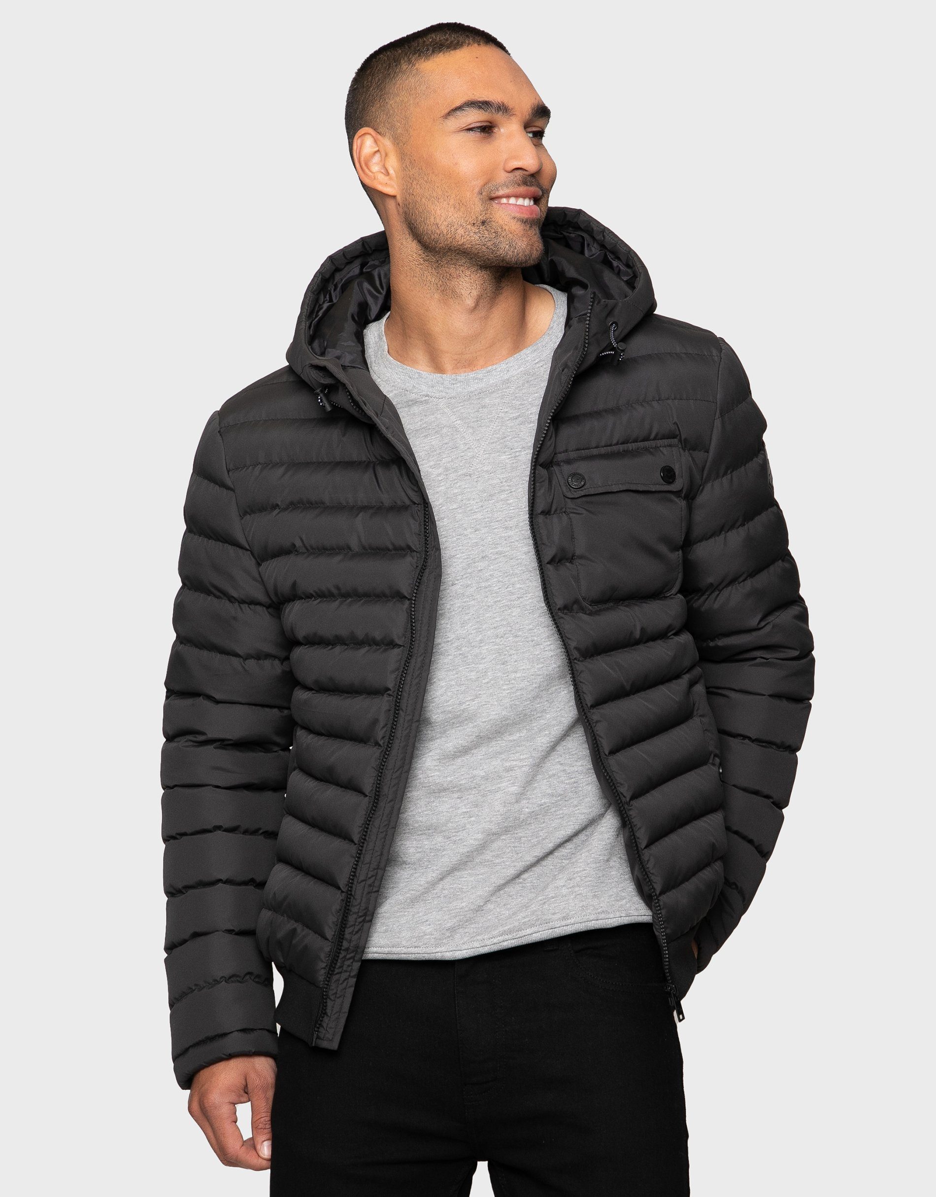 Threadbare Steppjacke Bescot schwarz - Black