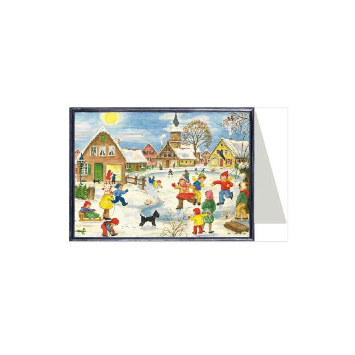 Grußkarte Verlag - 99263 - Weihnachtskarte Richard Eislaufen Sellmer