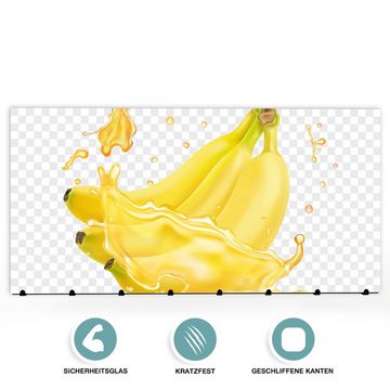 Primedeco Garderobenpaneel Magnetwand und Memoboard aus Glas Bananensplash
