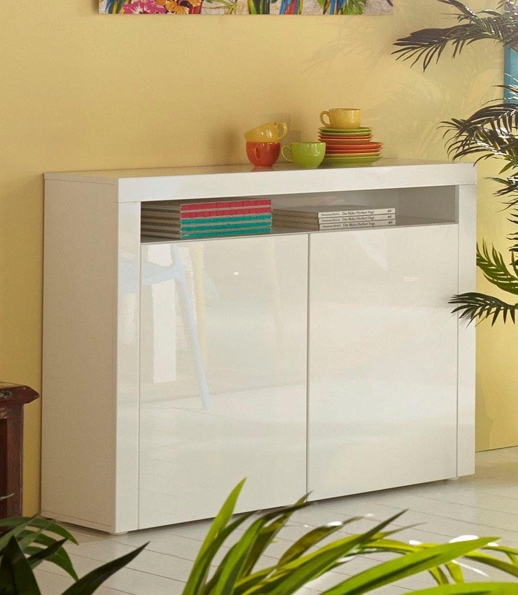 borchardt Möbel Highboard Santa Fé, Kommode mit moderner Rahmenoptik, Breite 107 cm, Push-to-open-Funktion, 2 Türen, 2 höhenverstellbare Böden