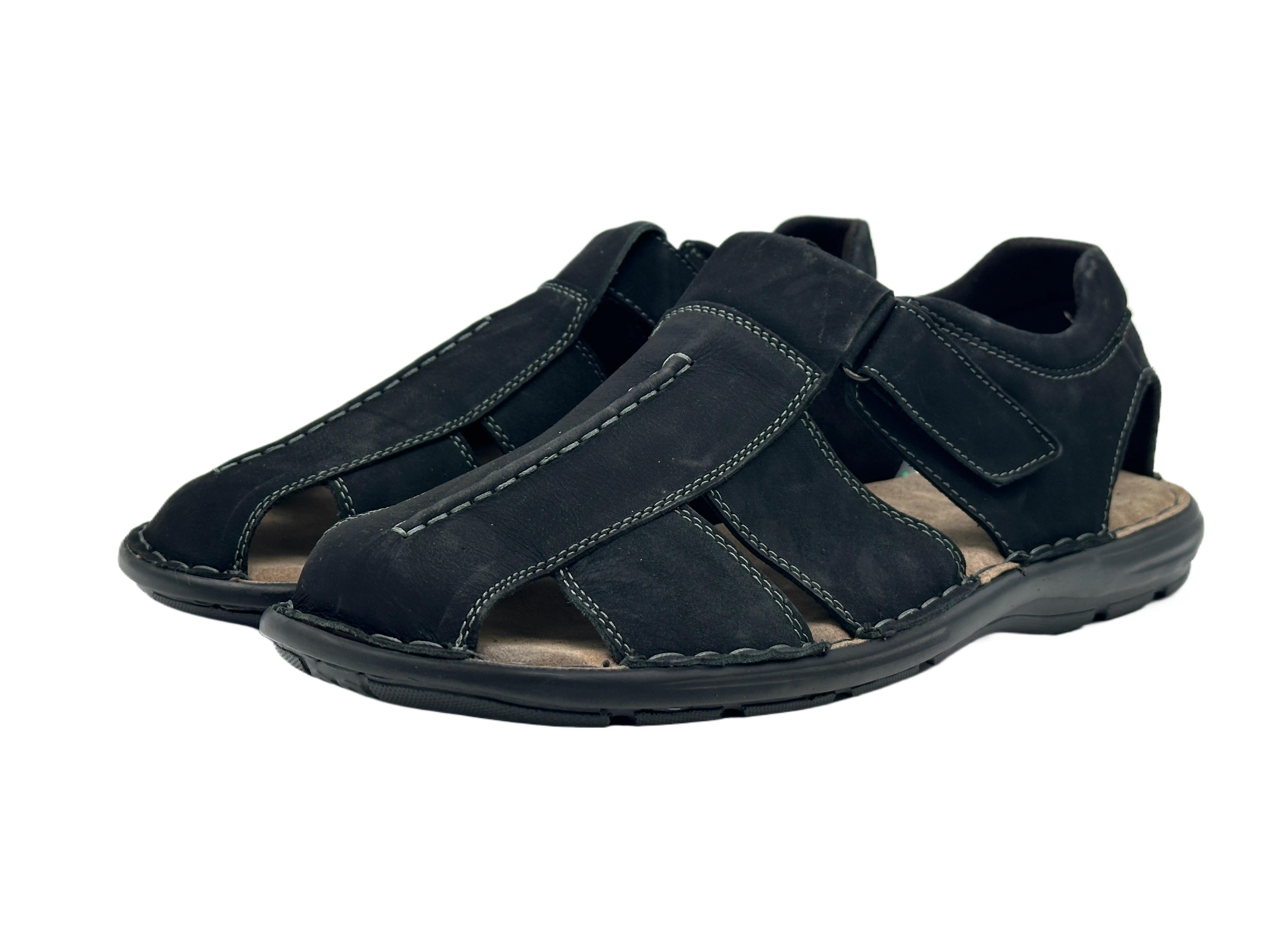 Nowaland Herren Echtleder Sandalen bequem Klettverschluss Sommer Sandale Echtleder, weiches Fußbett, flexibel und alltagstauglich