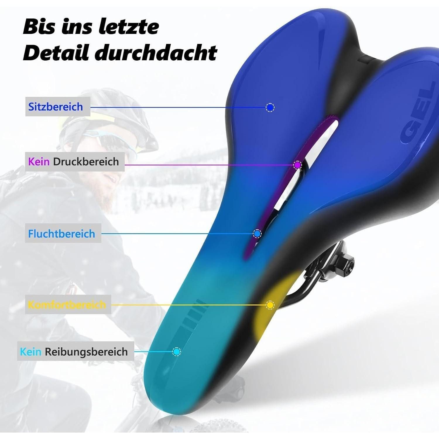 LuxusKollektion Fahrradsattel Fahrradsattel Herren Gel MTB Sattel Damen Bequem Hohl Wasserdicht