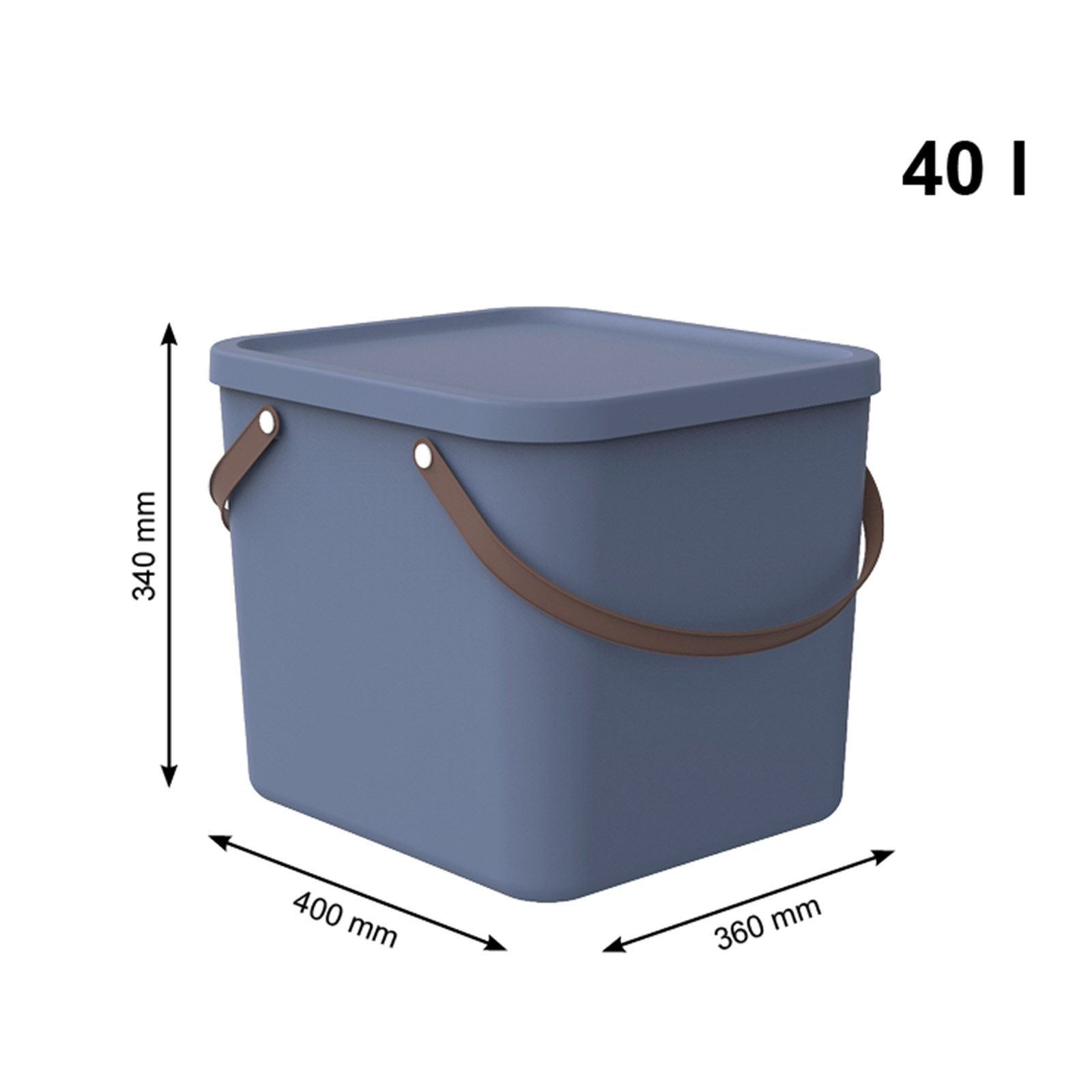 ROTHO Aufbewahrungsbox Albula Aufbewahrungsbox 40l mit Deckel, recyceltem Kunststoff – Bild 3 von 5