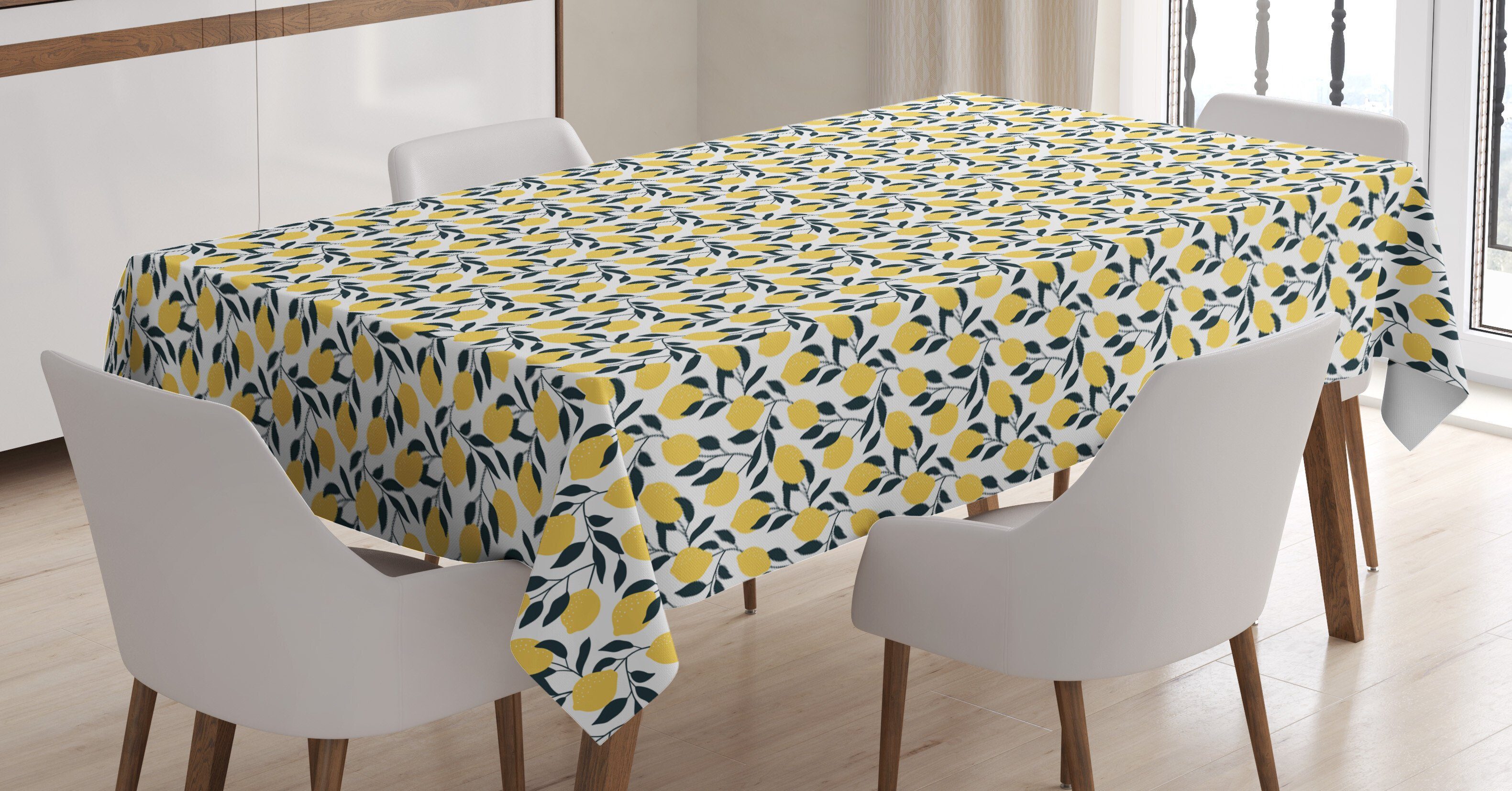 Tischdecke Außen Repetitive den Abakuhaus Waschbar Farbfest Bereich Klare Für Farben, geeignet Zitronen Zitrusfrüchte