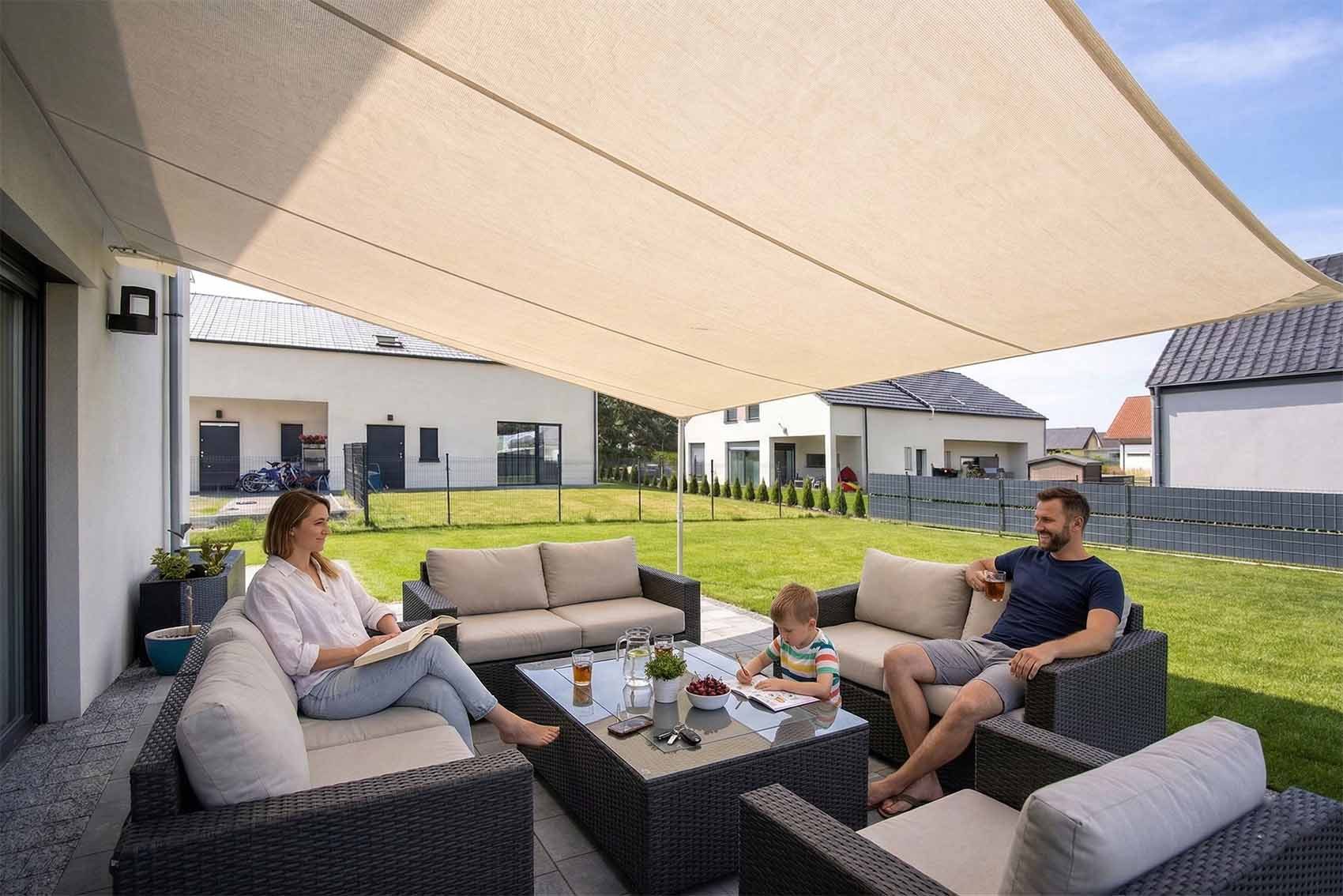 UNICOVR Sonnensegel in individueller Größe, Segeltuch mit Ösen, (hier als 100x100 cm Beispiel), wasserdicht & UV-beständig – Das Original von Granori