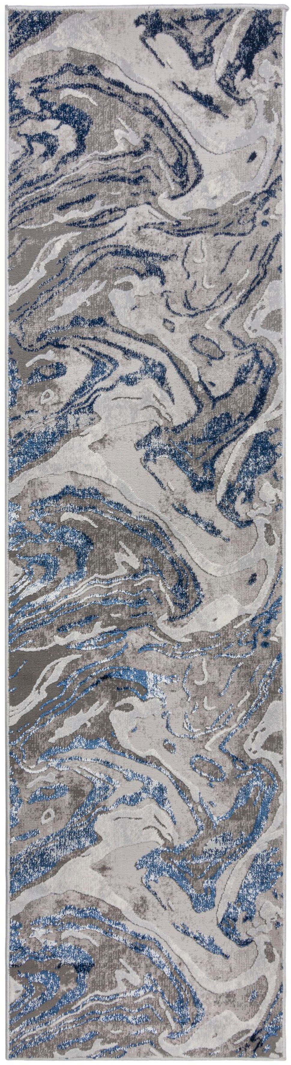 FLAIR RUGS Läufer Marbled, rechteckig, Höhe: 12 mm, dezenter Glanz, mehrfarbig, modernes Marmor-Design, Teppichläufer