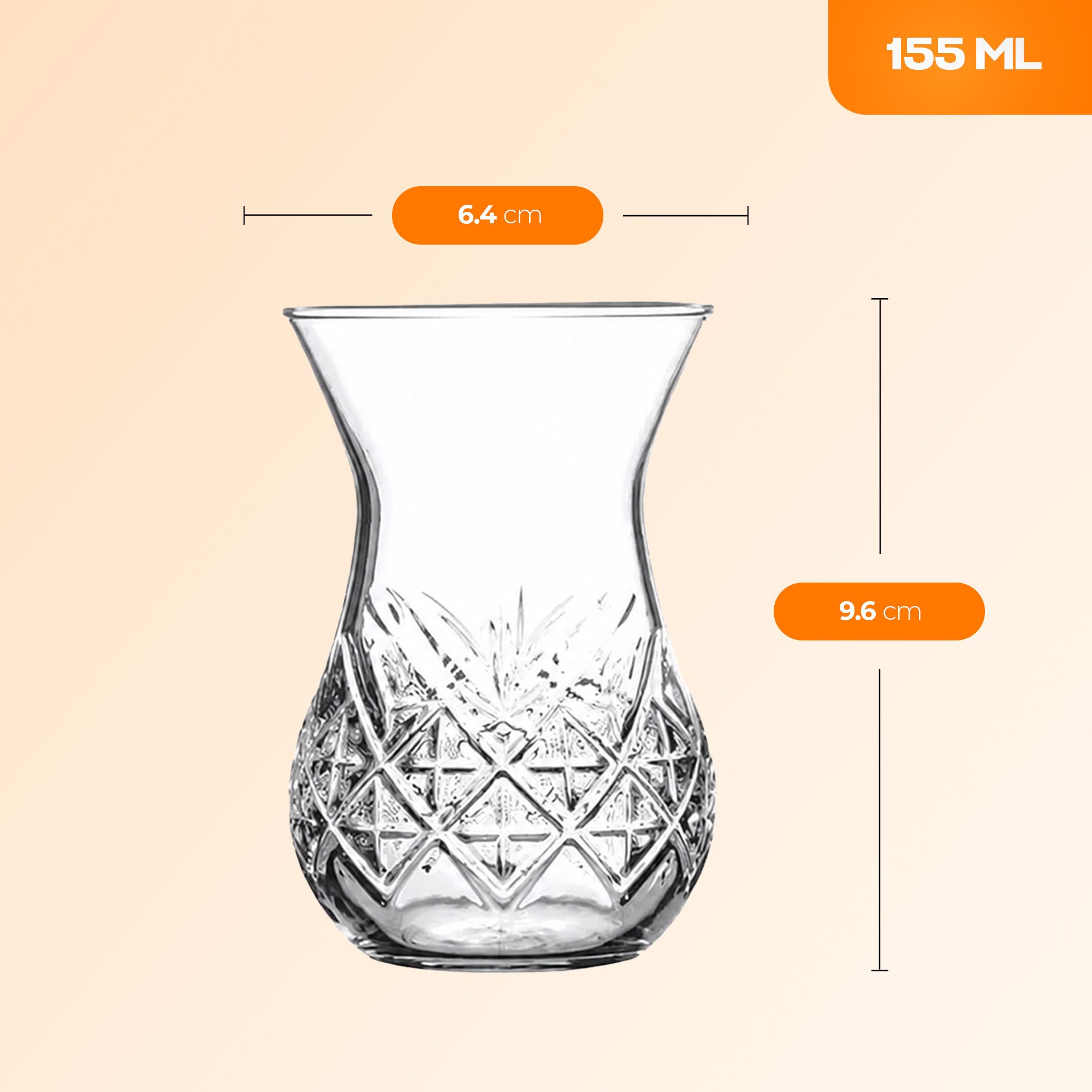 Pasabahce Gläser-Set Timeless Teegläser-Set, 12-tlg., Glas, 12-tlg. Set, 170 ml, ideal für türkischen Tee