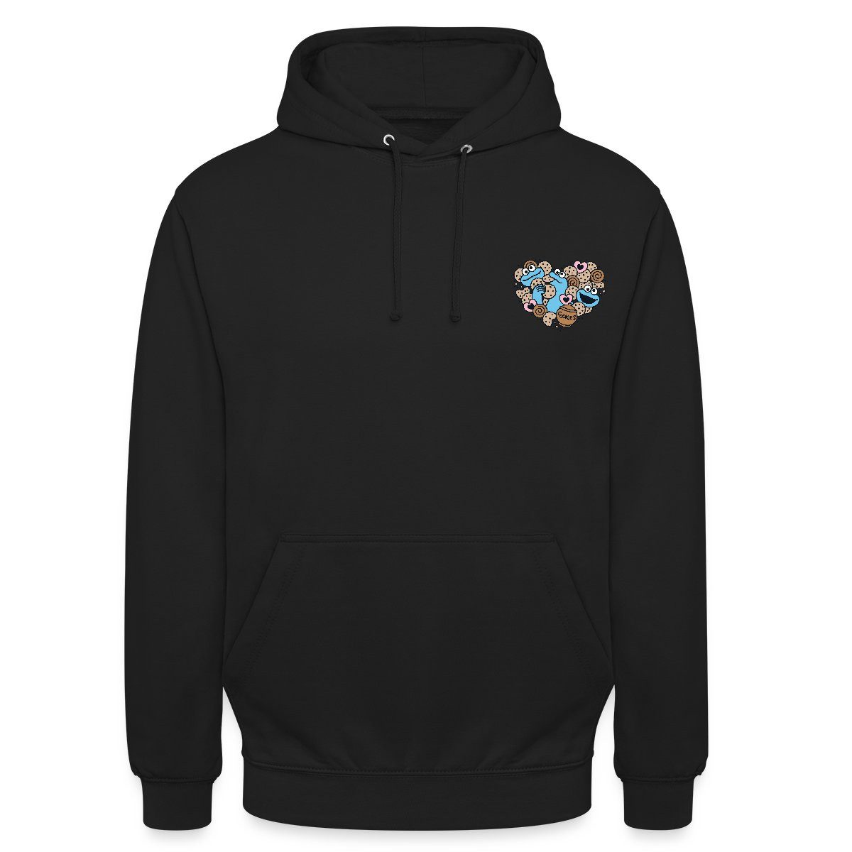 Hoodie Sesamstraße Design Herz Mit Krümelmonster Unisex Hoodie