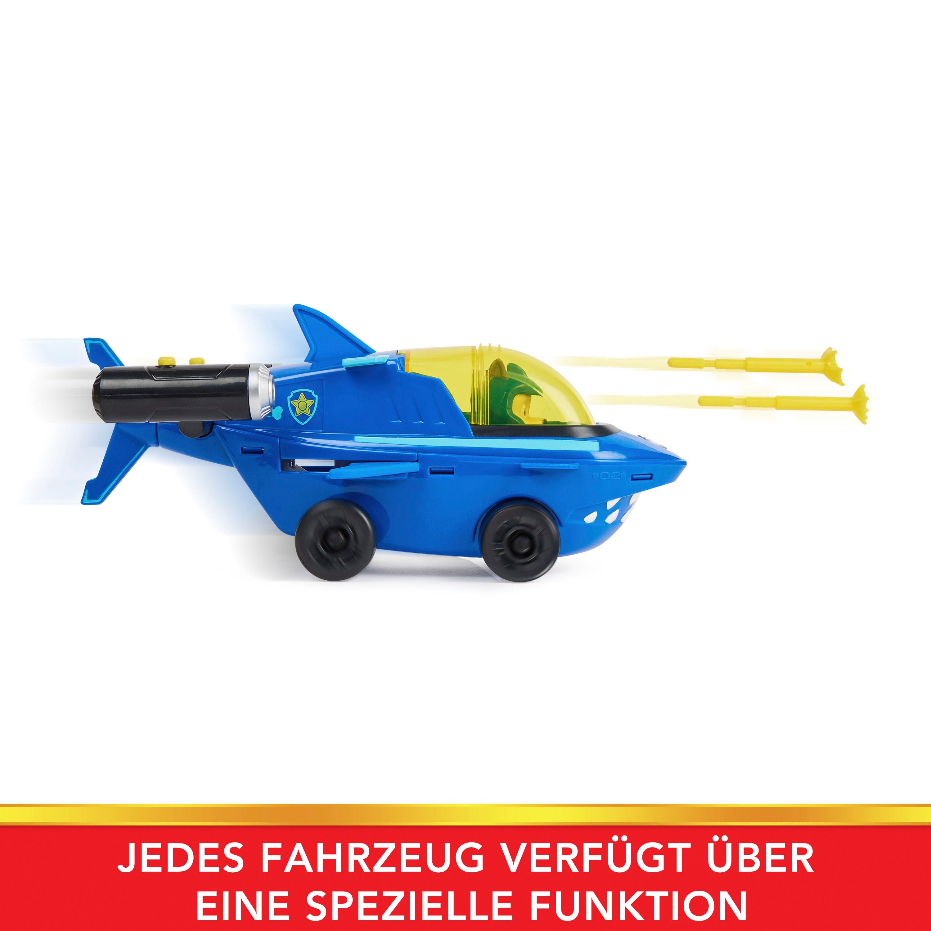 Spin Master Spielzeug-Auto Paw Patrol - Aqua Pups - Basic Themed Vehicles Solid Chase, mit Funktionen