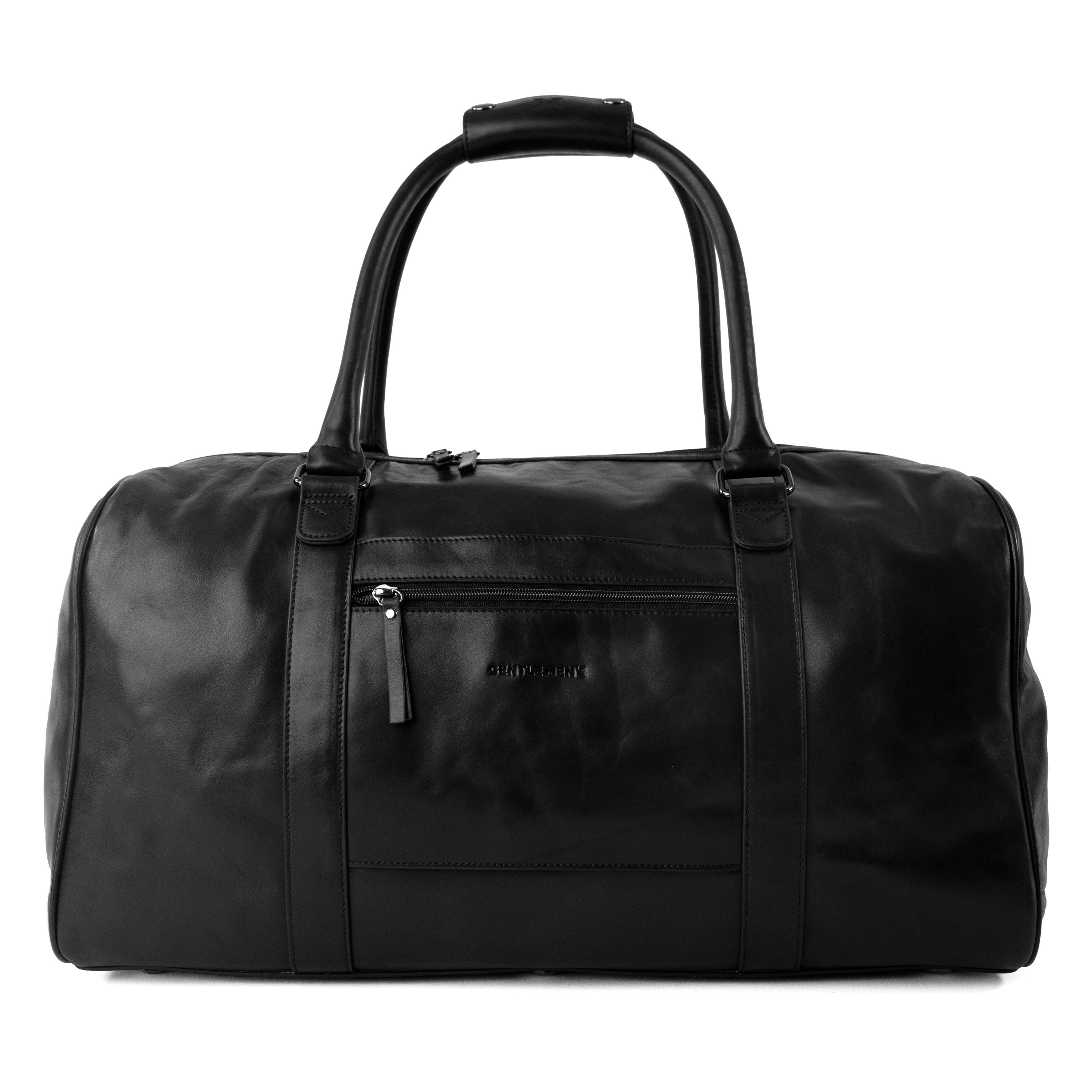 Gentlemen's Weekender Heidelberg - Hochwertige Handgepäck-Tasche für Reisen & Business, Spanisches Echtleder, mit Schultergurt und Trackerfach